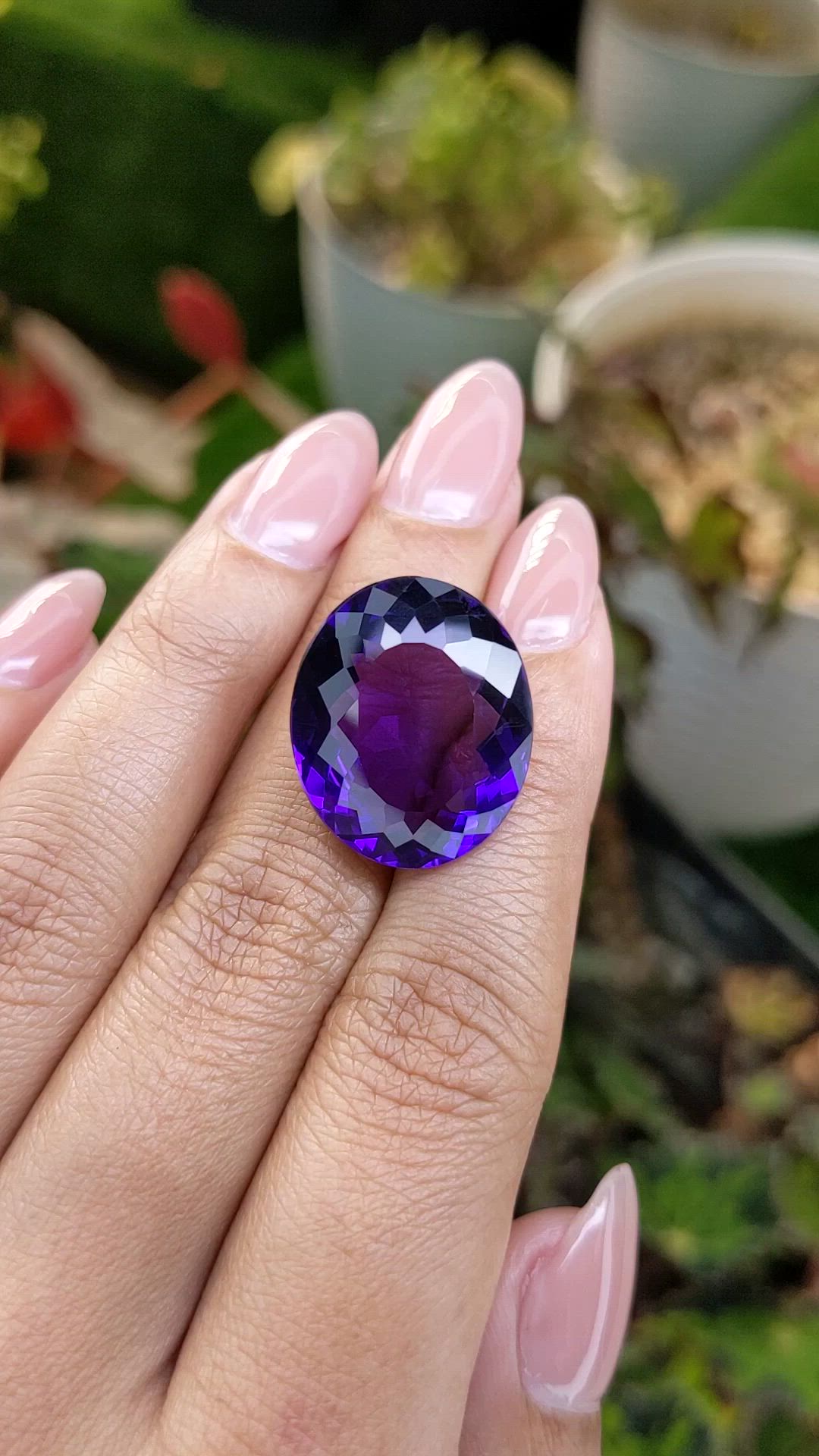 20.88 Ct. Purple Amethyst from Brazil Size Video