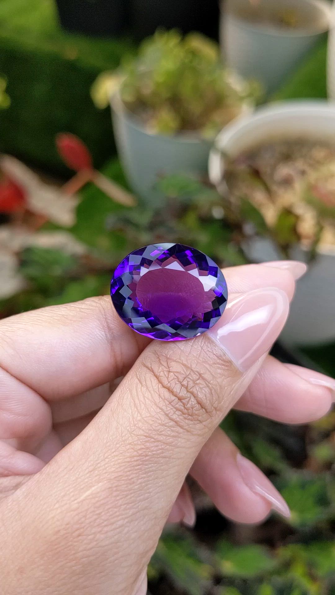 20.88 Ct. Purple Amethyst from Brazil Size Video