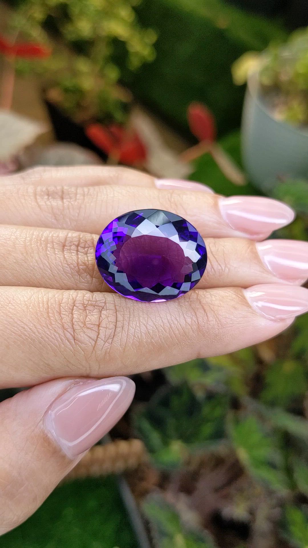 20.88 Ct. Purple Amethyst from Brazil Size Video