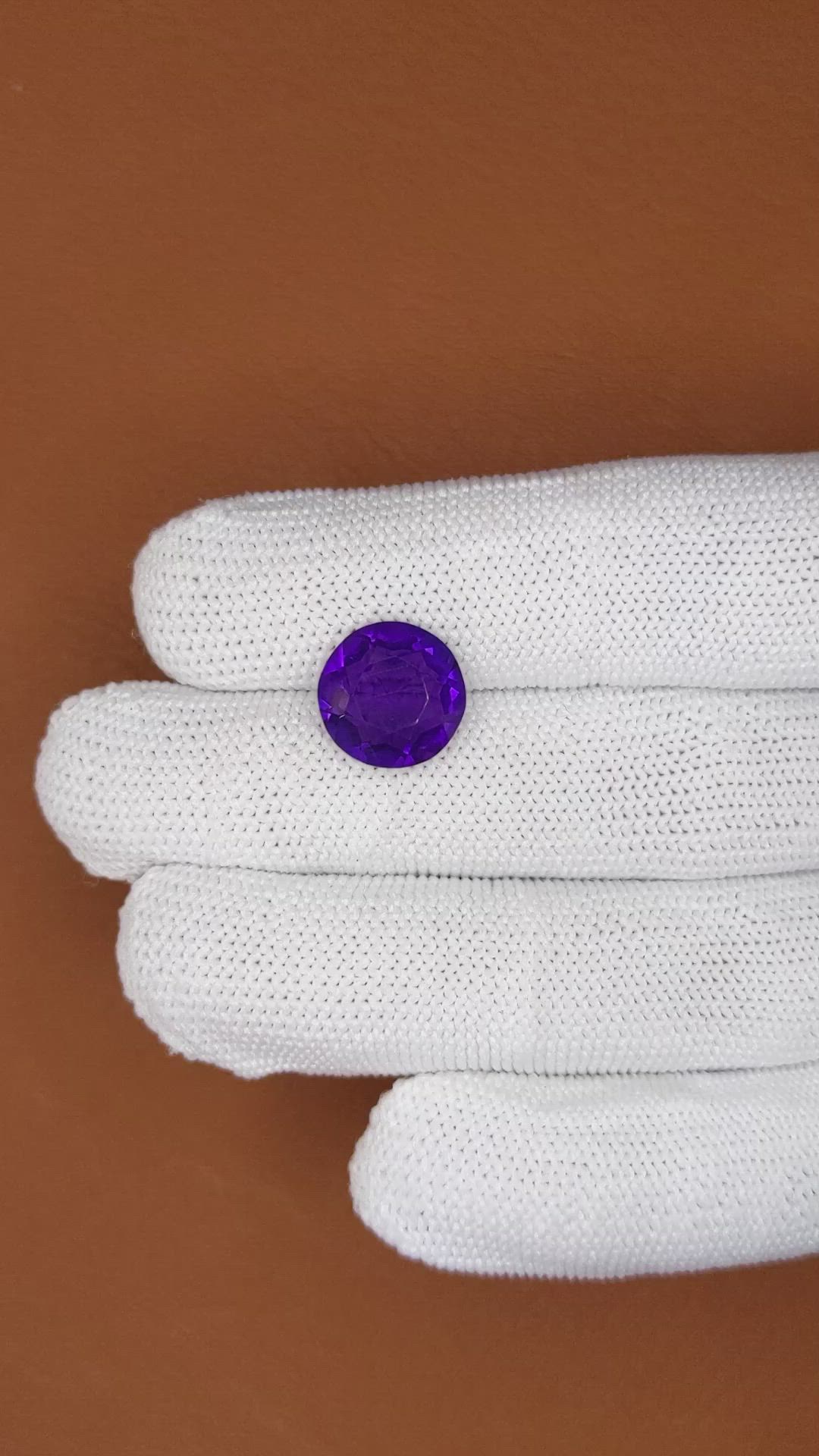 4.62 Ct. Purple Amethyst from Brazil Size Video