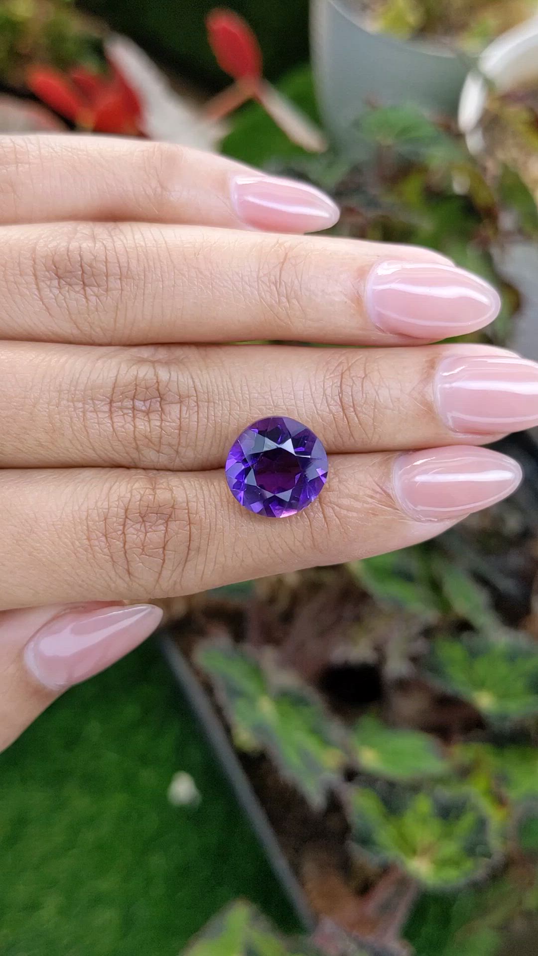 6.79 Ct. Purple Amethyst from Brazil Size Video