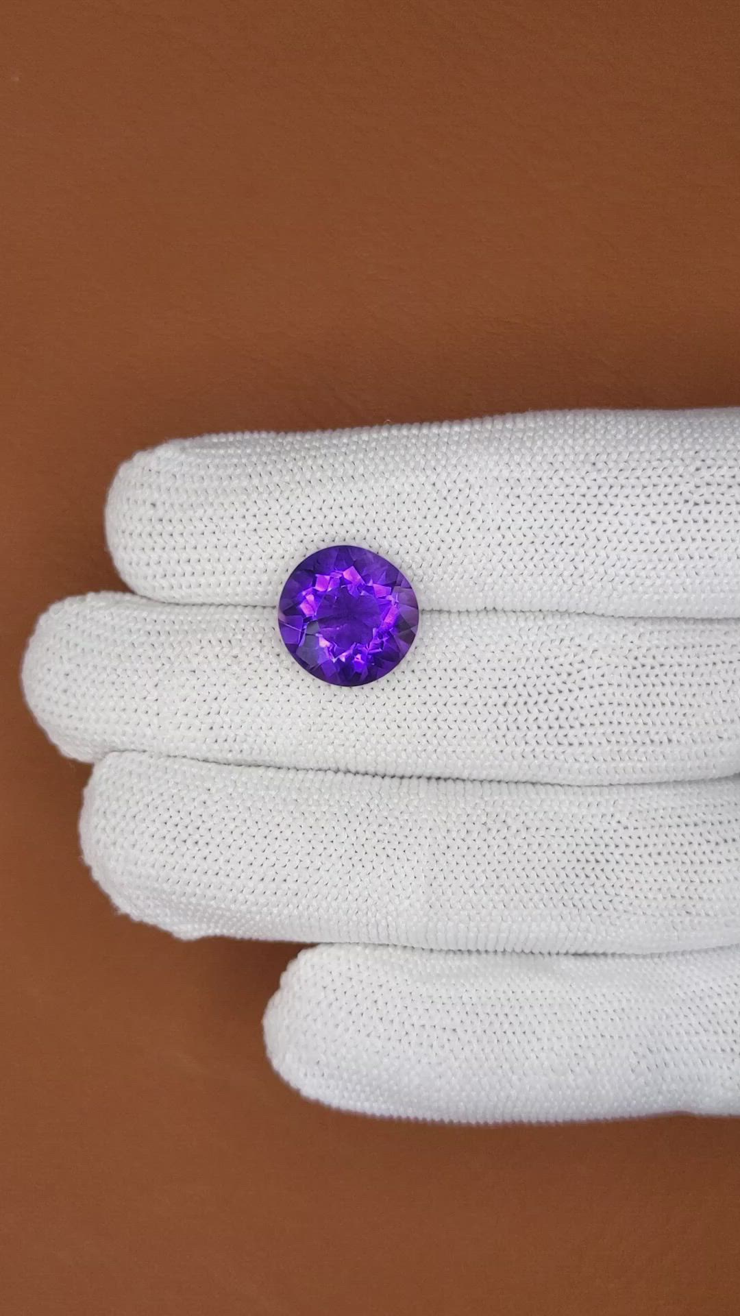 6.79 Ct. Purple Amethyst from Brazil Size Video