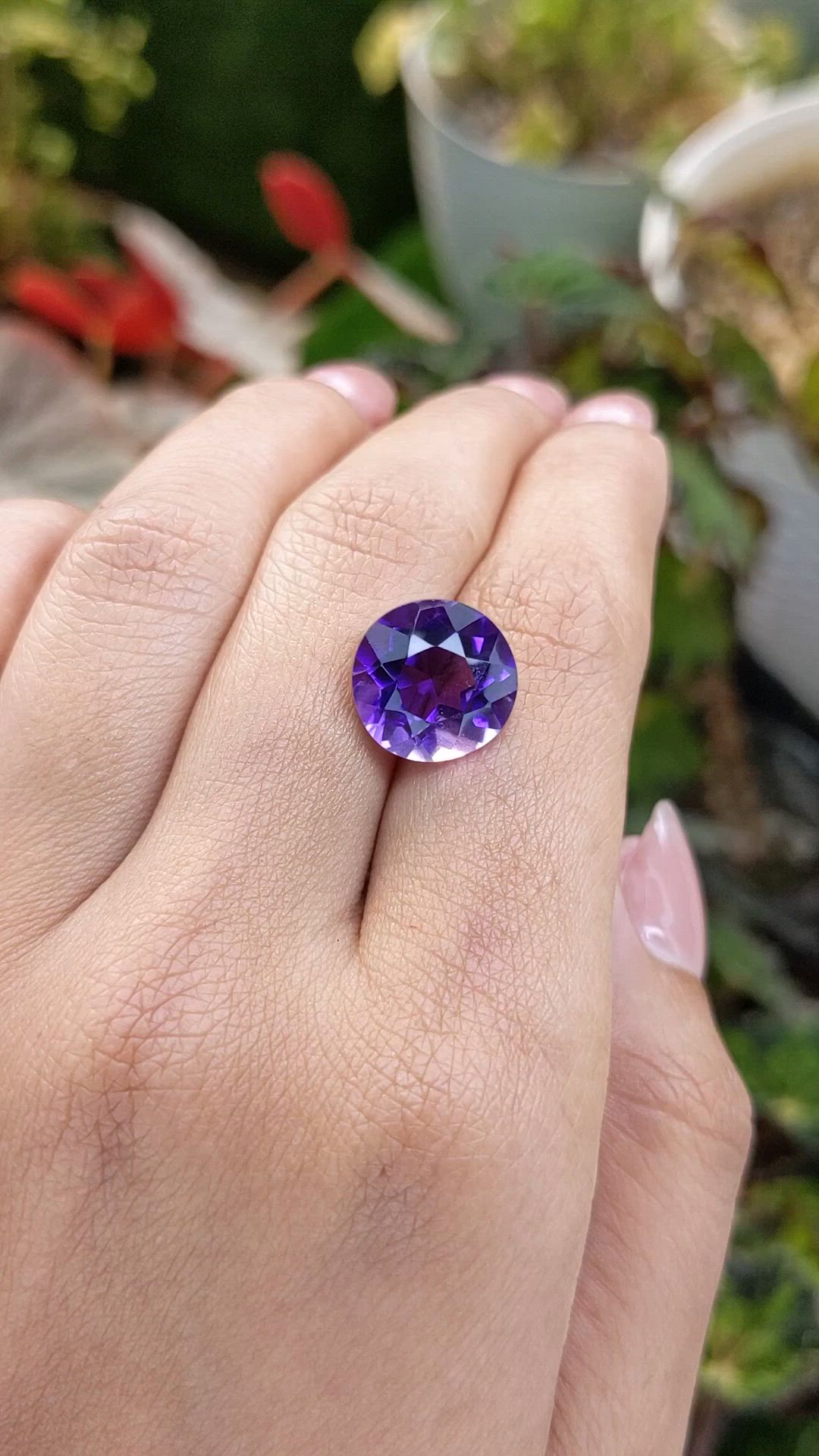 6.79 Ct. Purple Amethyst from Brazil Size Video