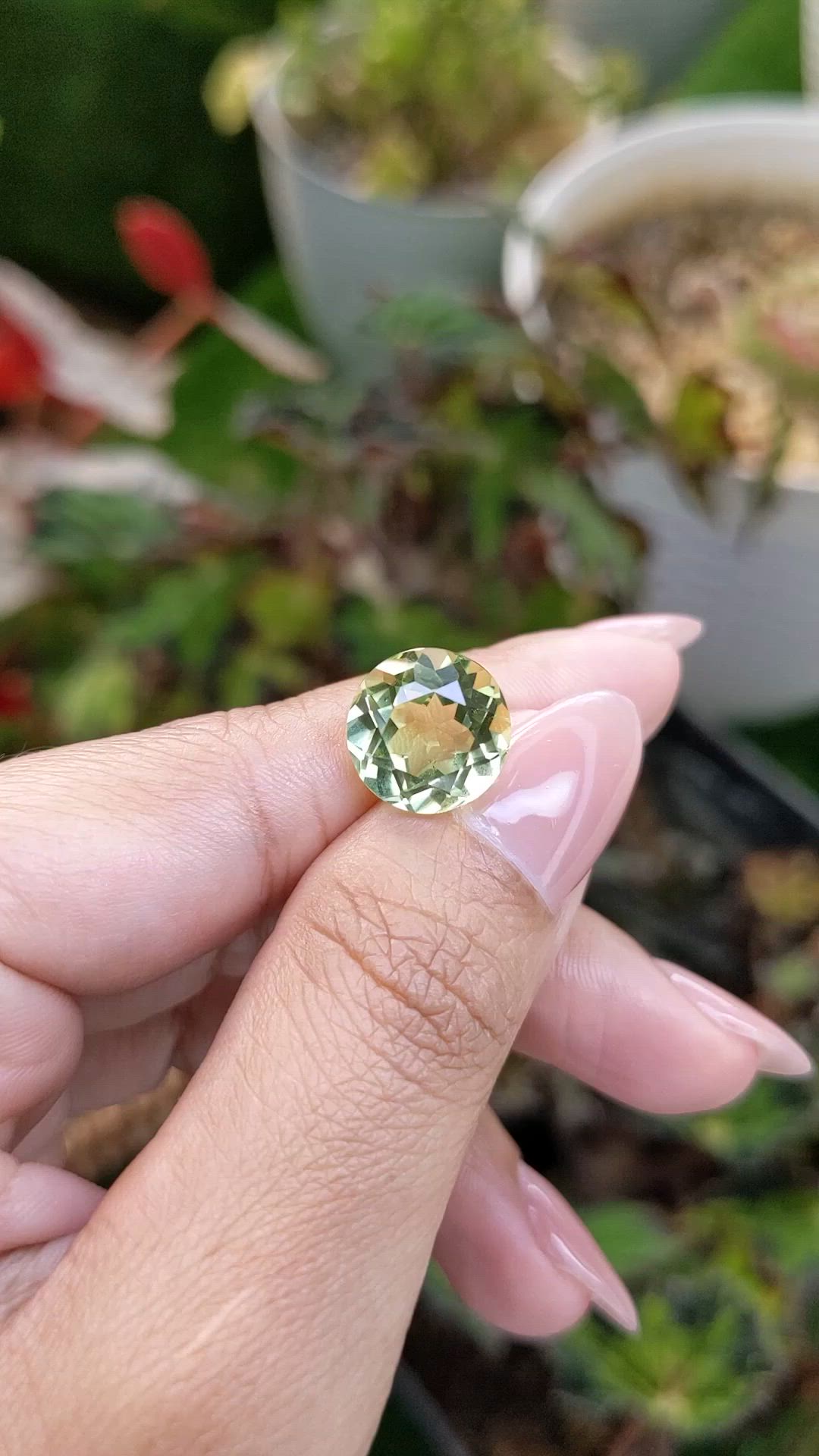 5.67 Ct. Yellowish Green Prasiolite from Brazil Size Video