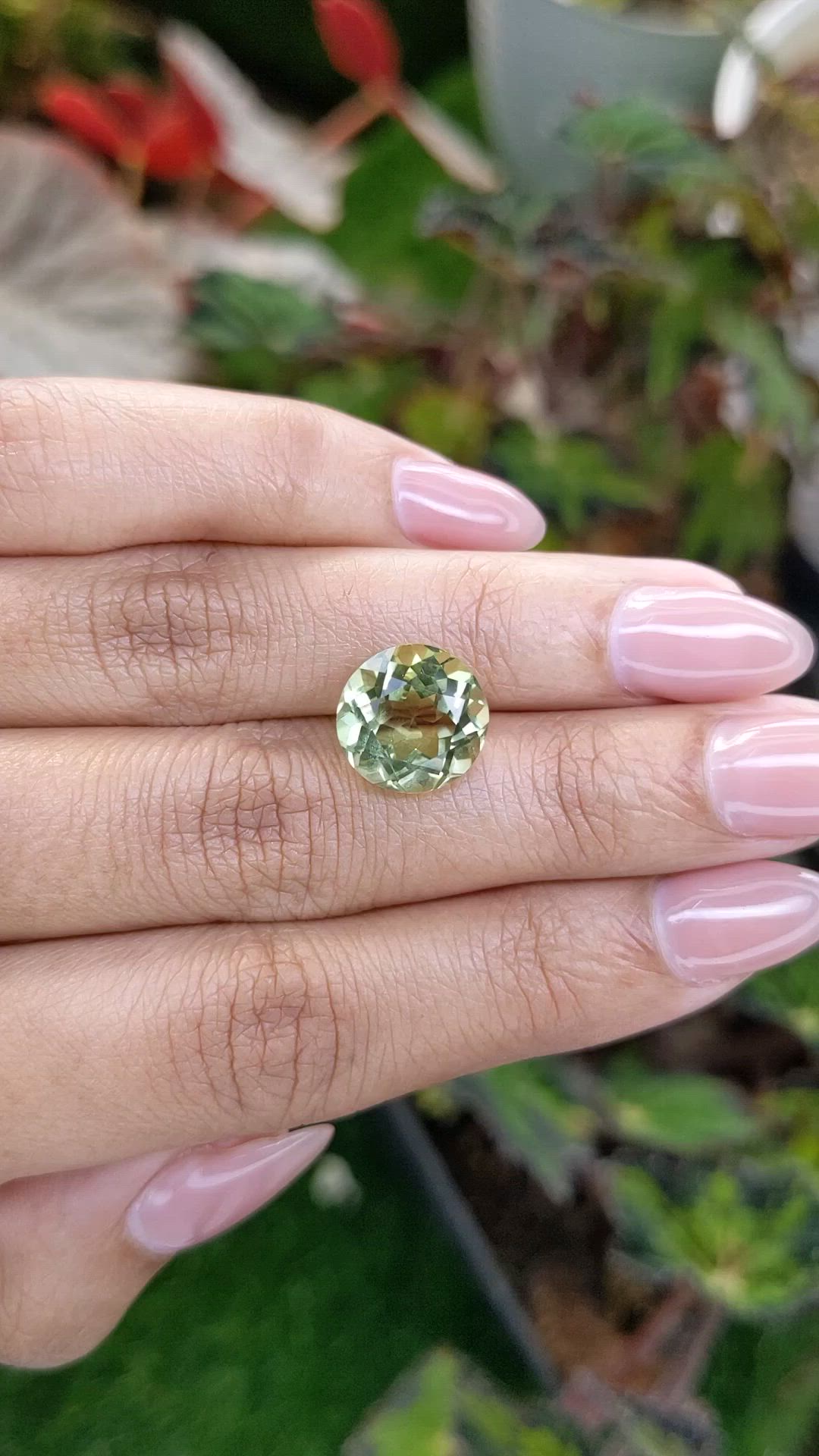5.67 Ct. Yellowish Green Prasiolite from Brazil Size Video