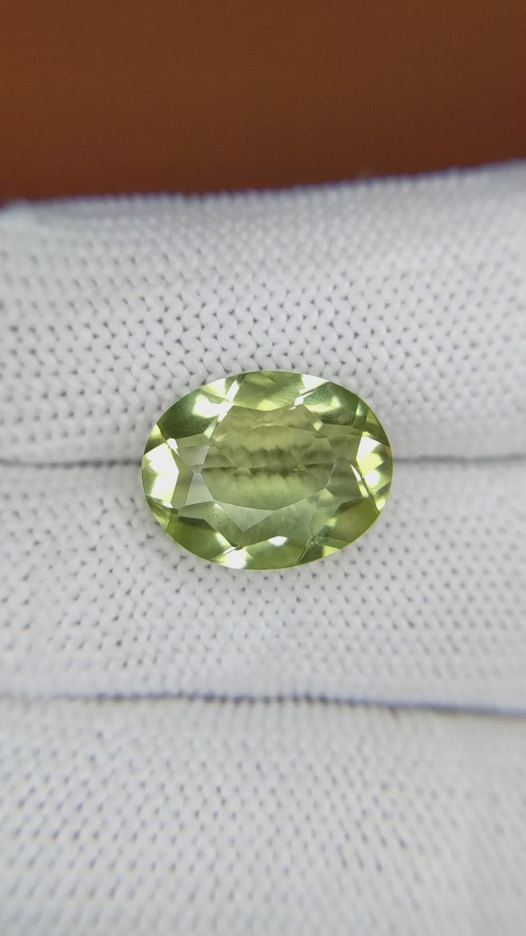 6.00 Ct. Yellowish Green Prasiolite from Brazil Size Video