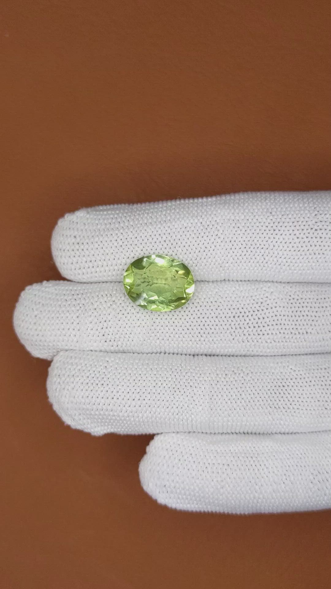 6.00 Ct. Yellowish Green Prasiolite from Brazil Size Video