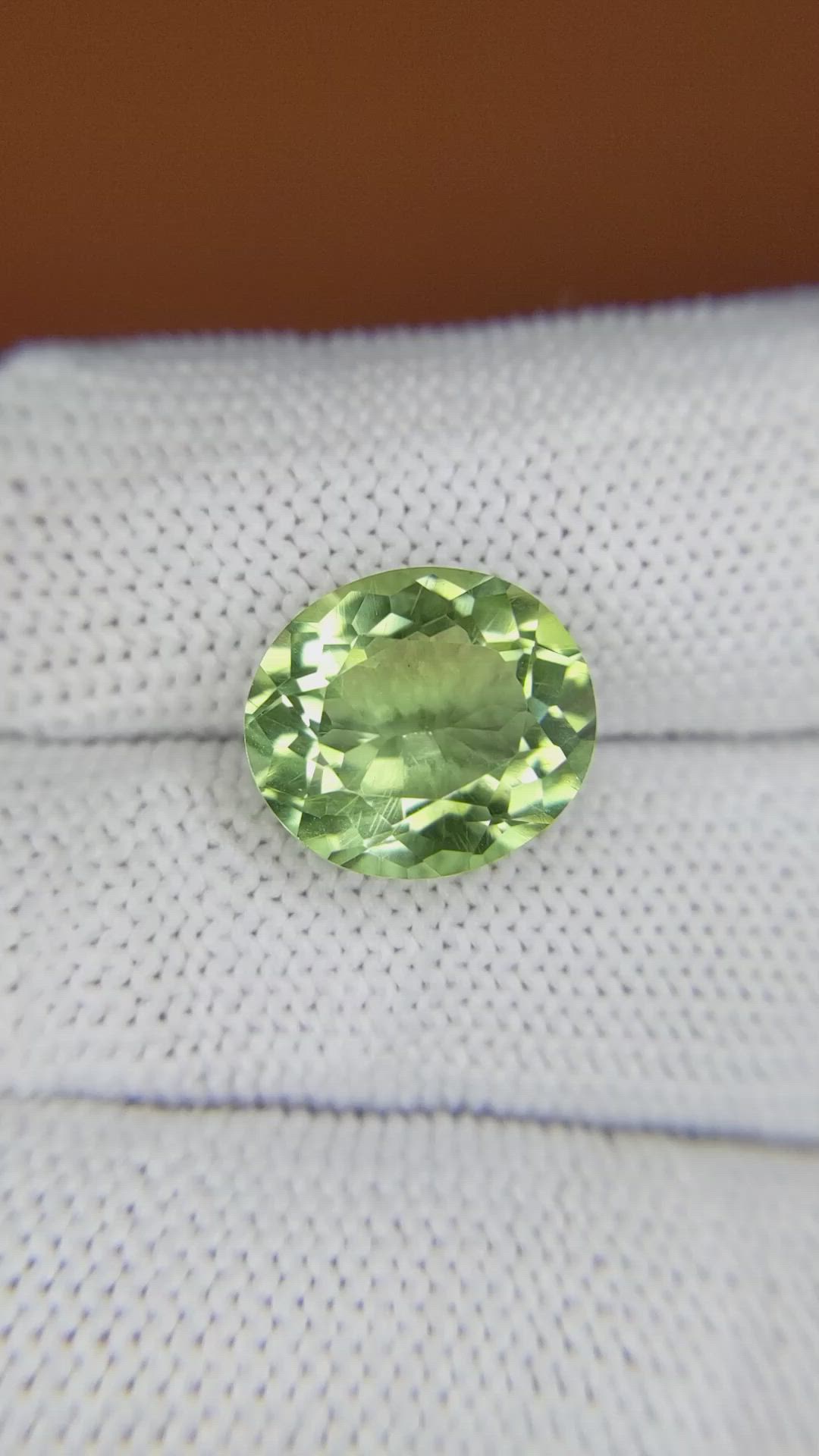 5.77 Ct. Yellowish Green Prasiolite from Brazil Size Video