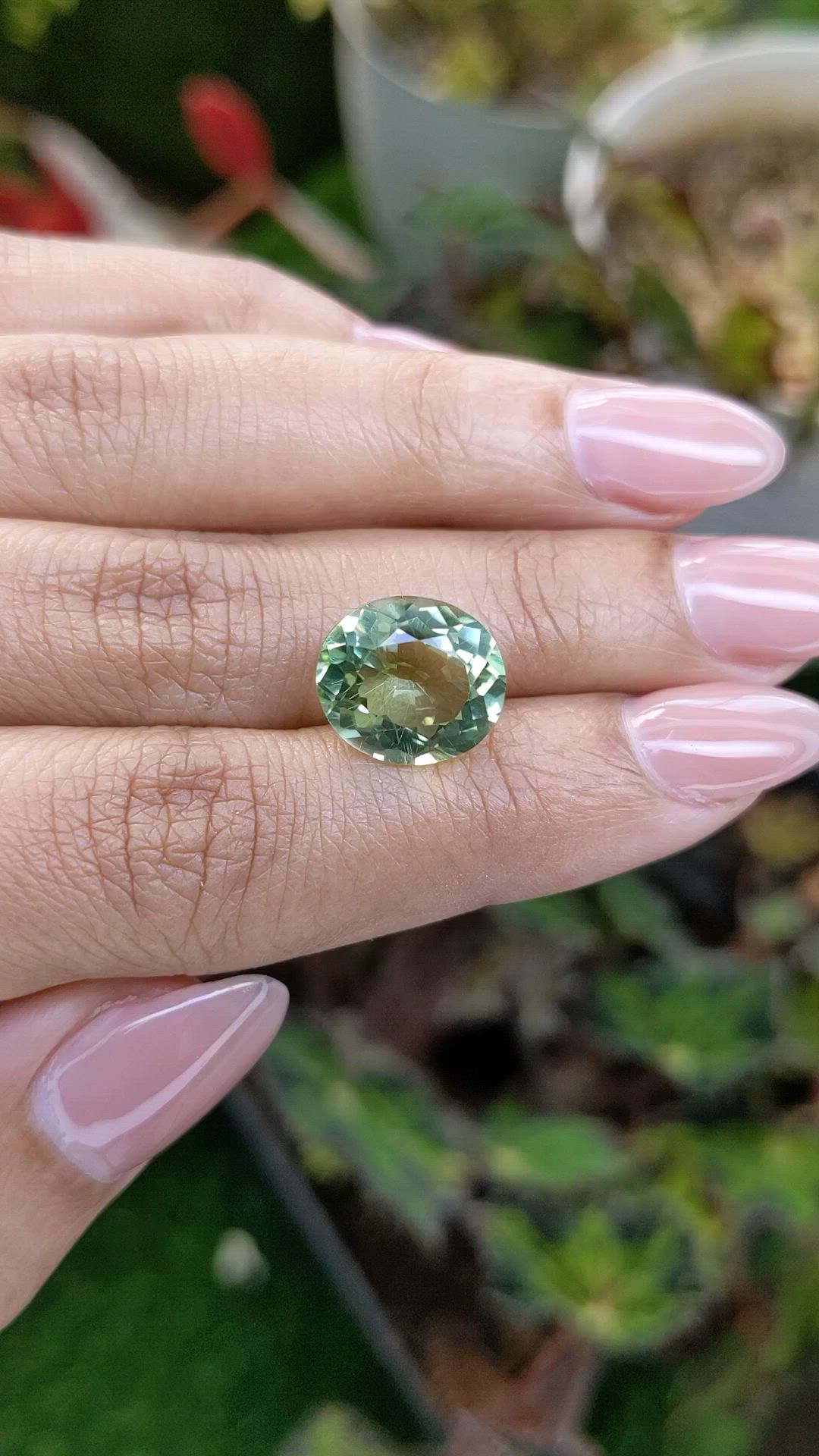 5.77 Ct. Yellowish Green Prasiolite from Brazil Size Video