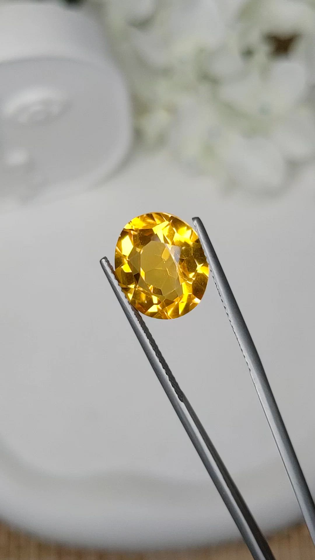6.30 Ct. Yellow Citrine from Brazil Size Video