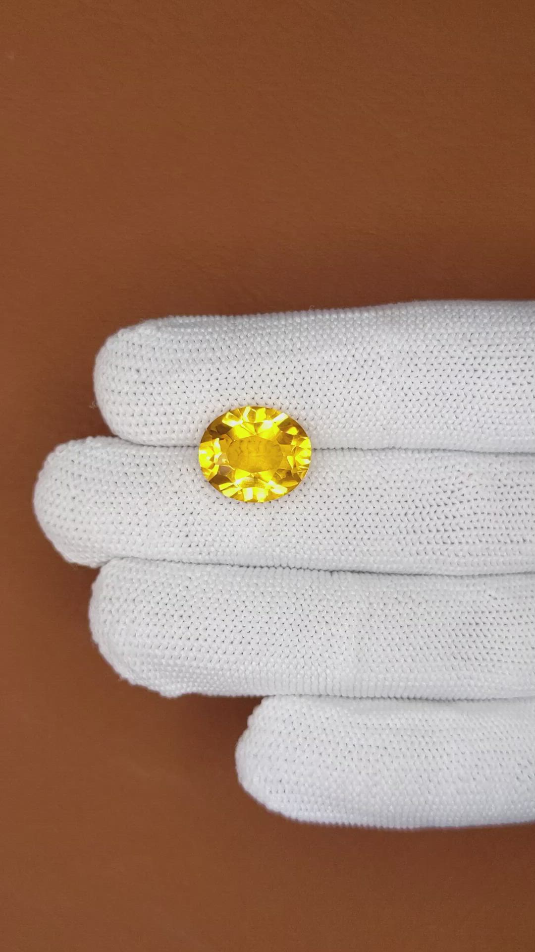 6.30 Ct. Yellow Citrine from Brazil Size Video