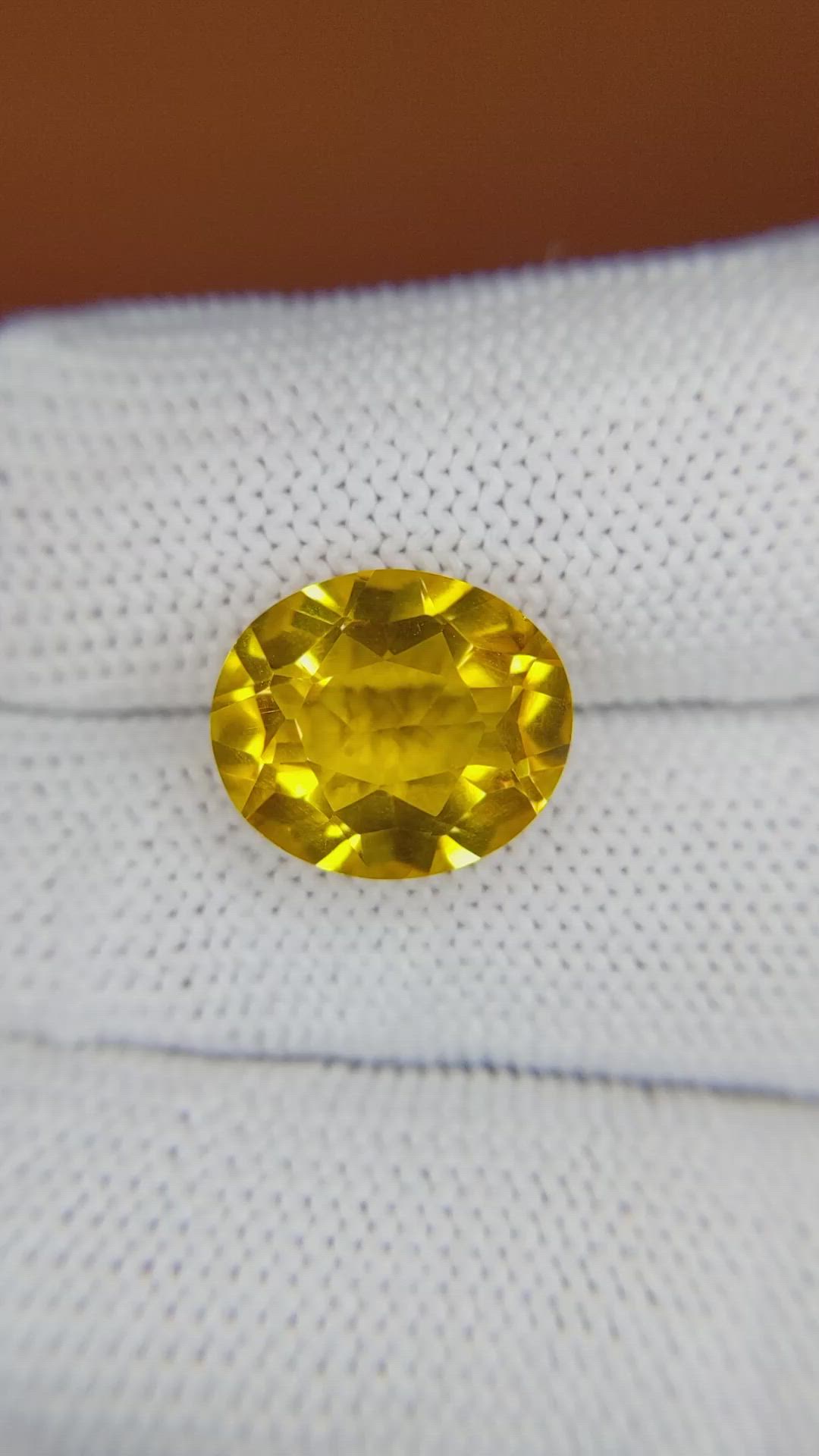 6.30 Ct. Yellow Citrine from Brazil Size Video