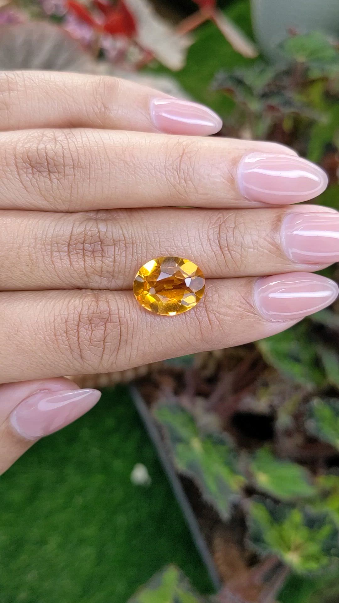 5.14 Ct. Orangish Yellow Citrine from Brazil Size Video