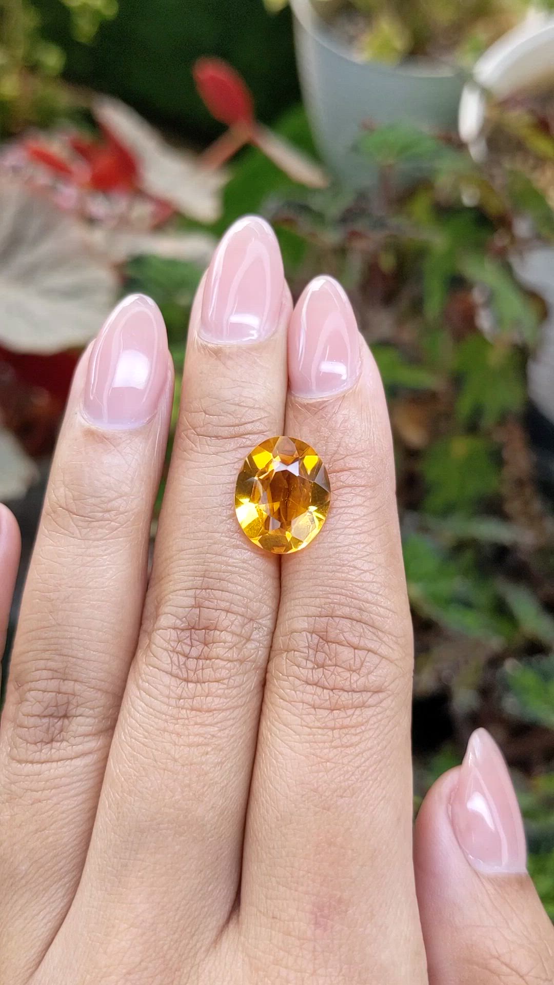 5.14 Ct. Orangish Yellow Citrine from Brazil Size Video