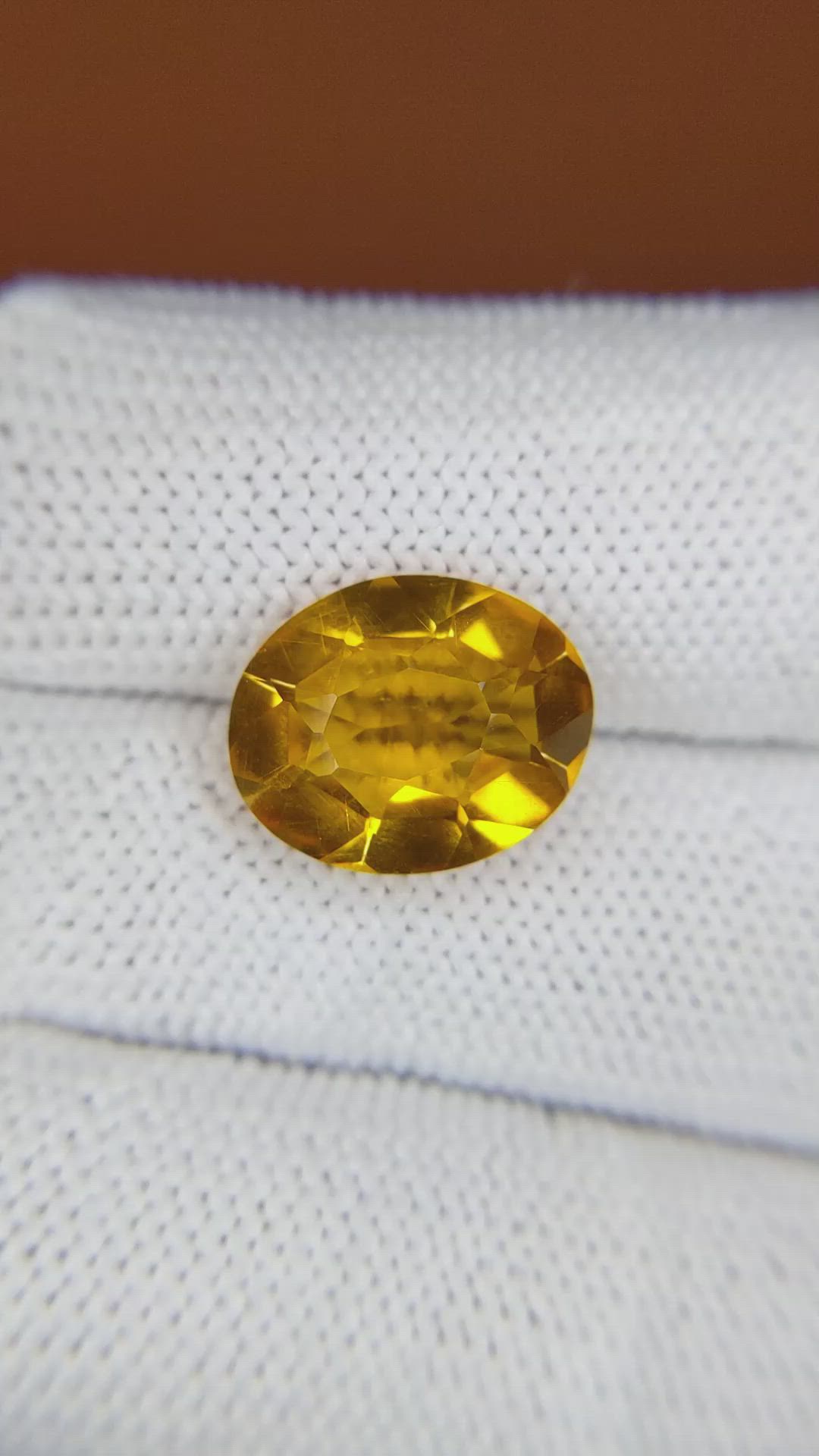 5.14 Ct. Orangish Yellow Citrine from Brazil Size Video