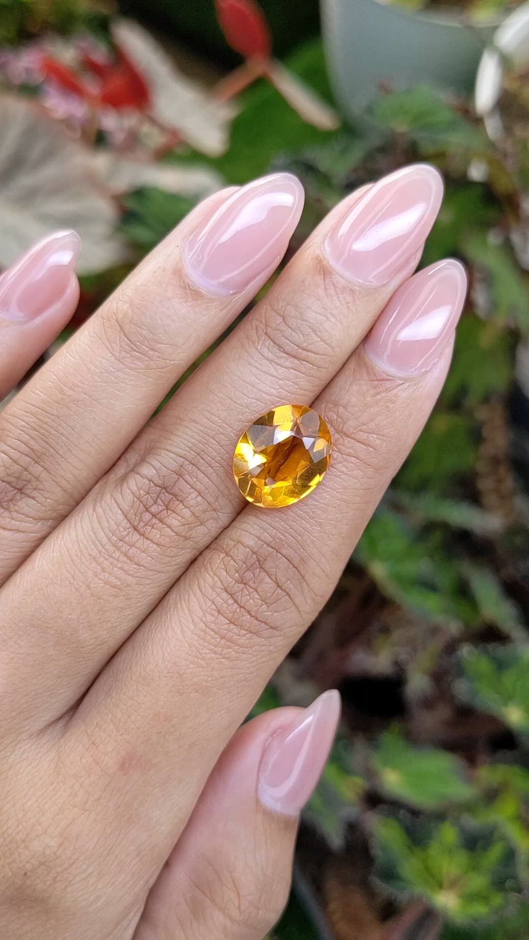 5.14 Ct. Orangish Yellow Citrine from Brazil Size Video