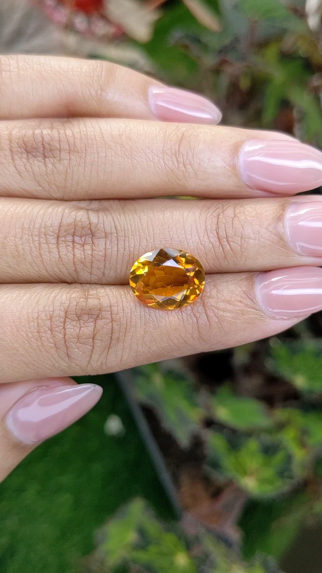 5.10 Ct. Orangish Yellow Citrine from Brazil Size Video