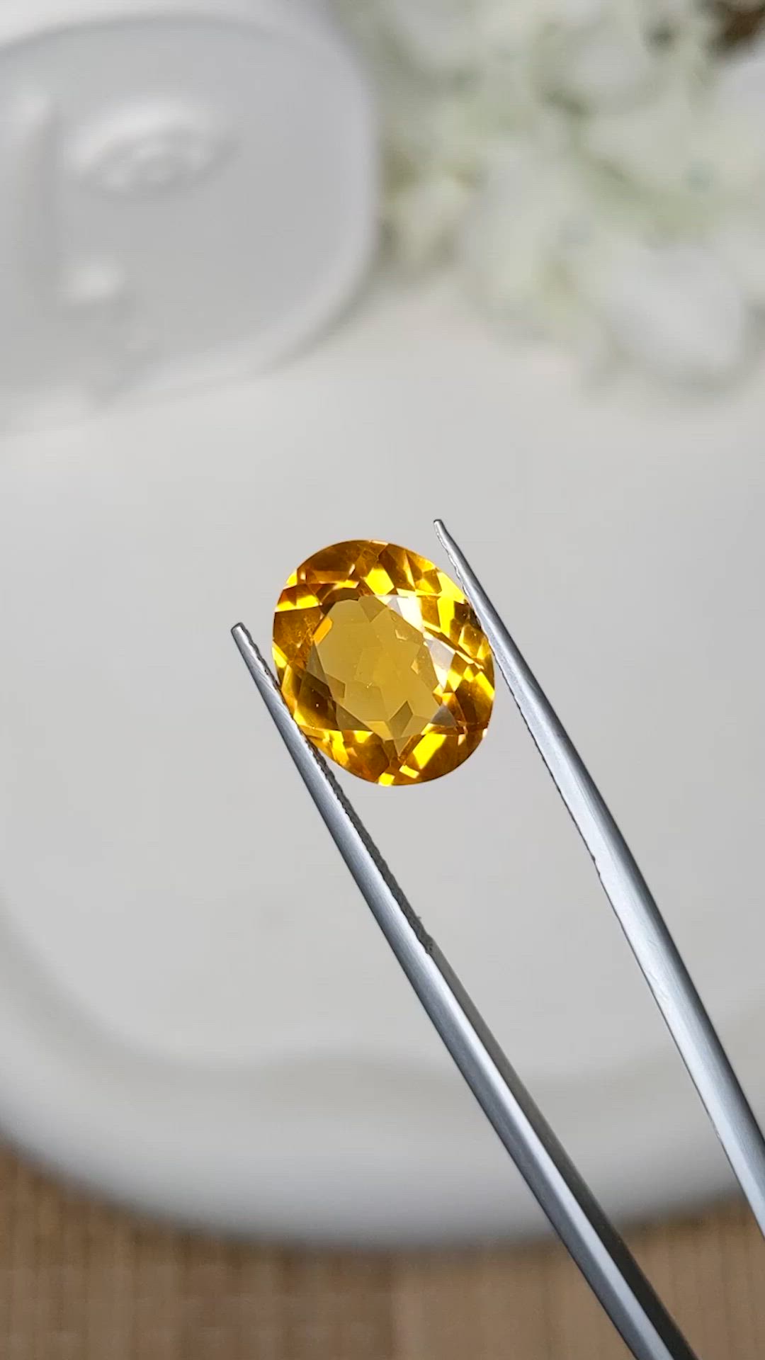 5.10 Ct. Orangish Yellow Citrine from Brazil Size Video