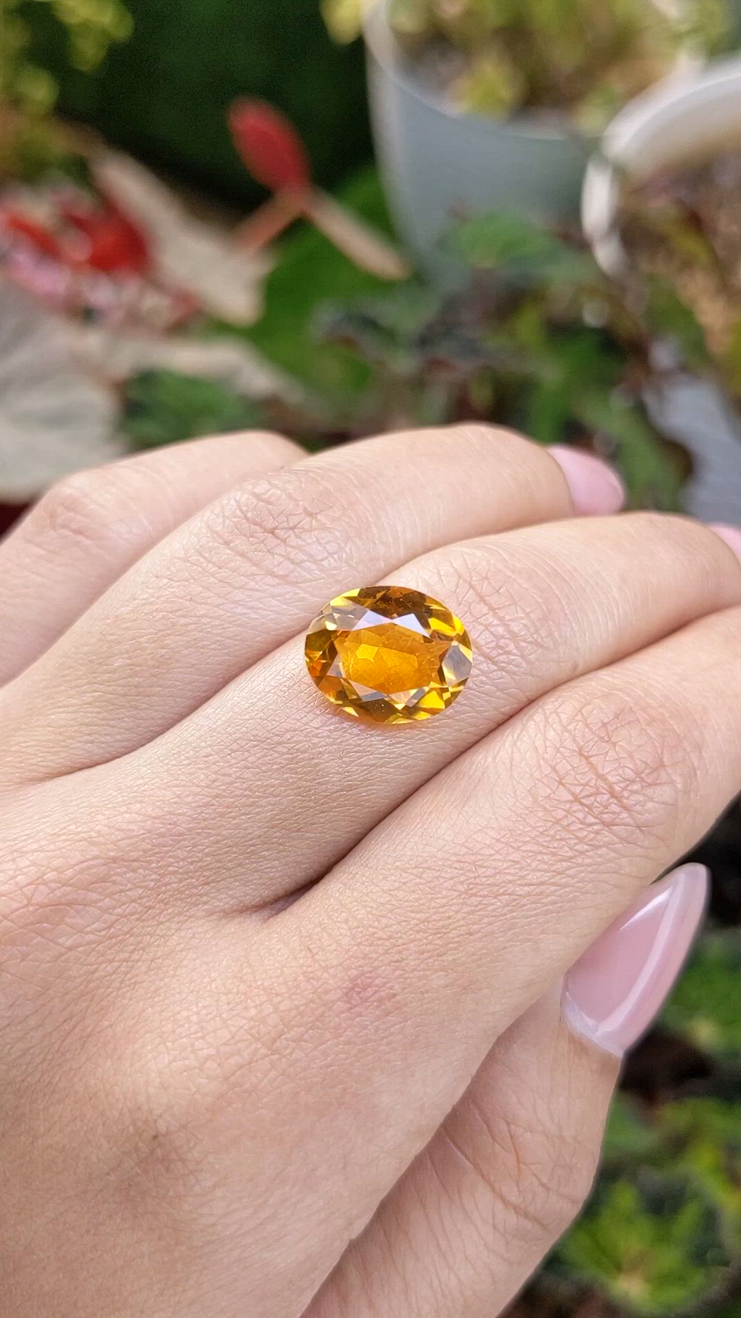 5.10 Ct. Orangish Yellow Citrine from Brazil Size Video