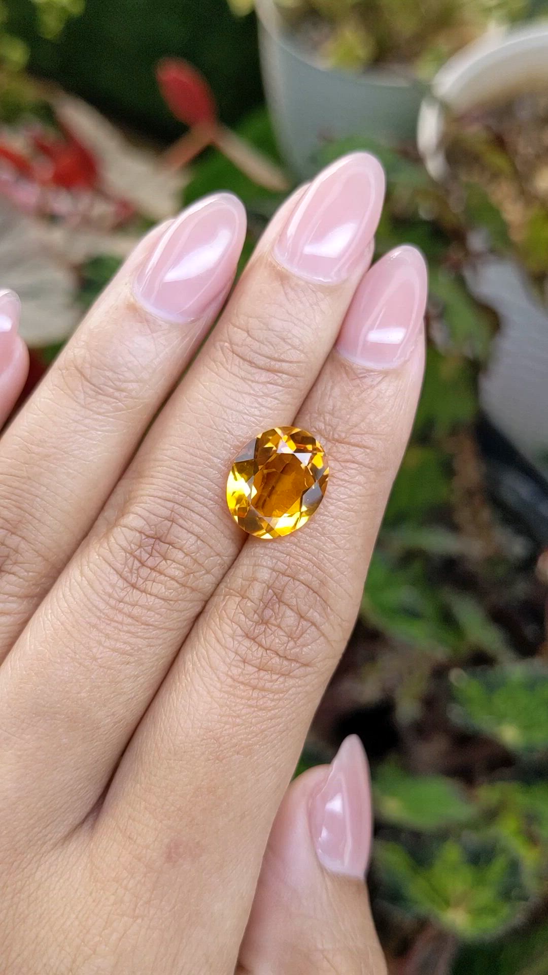 5.10 Ct. Orangish Yellow Citrine from Brazil Size Video