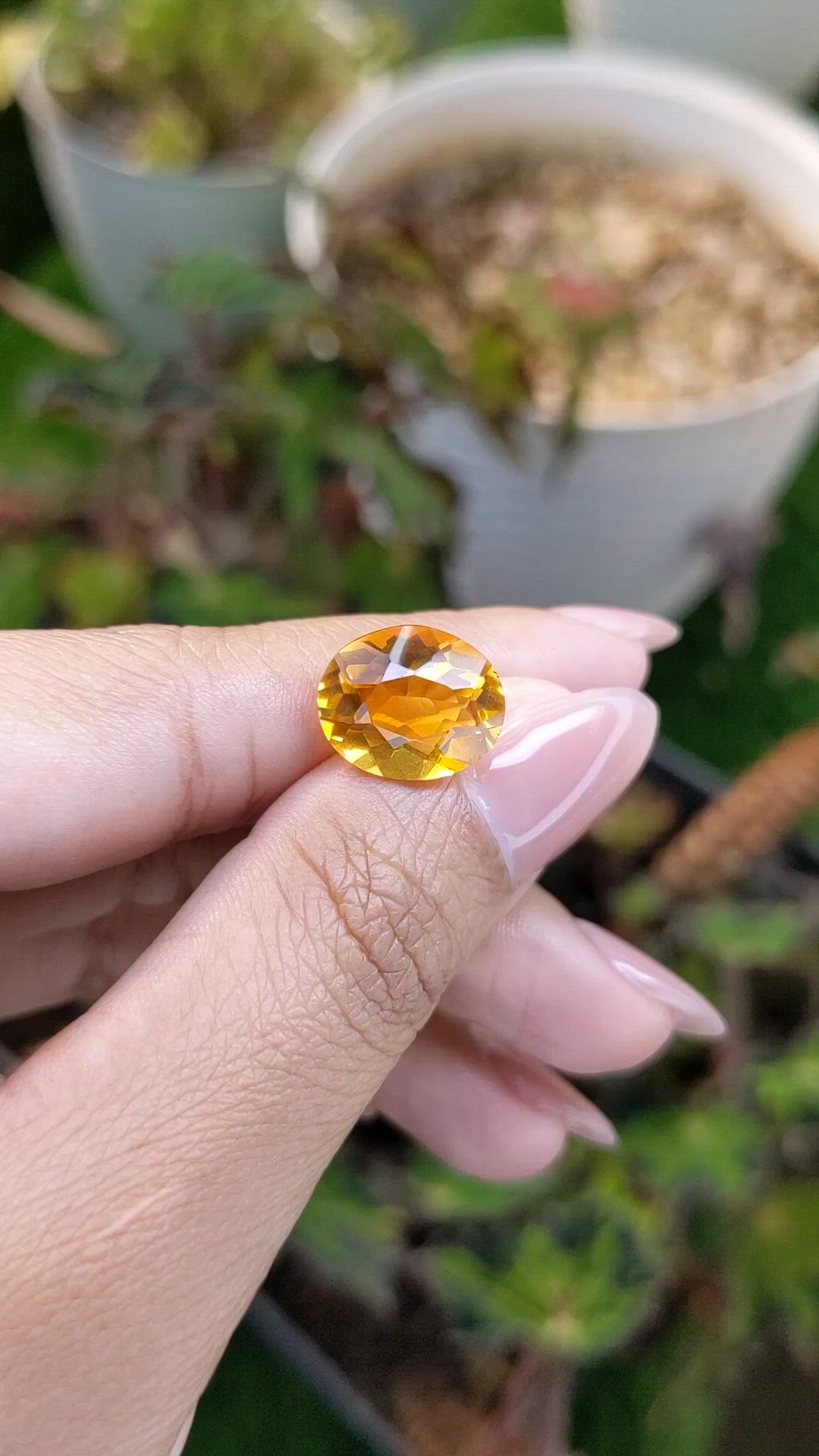 5.51 Ct. Orangish Yellow Citrine from Brazil Size Video