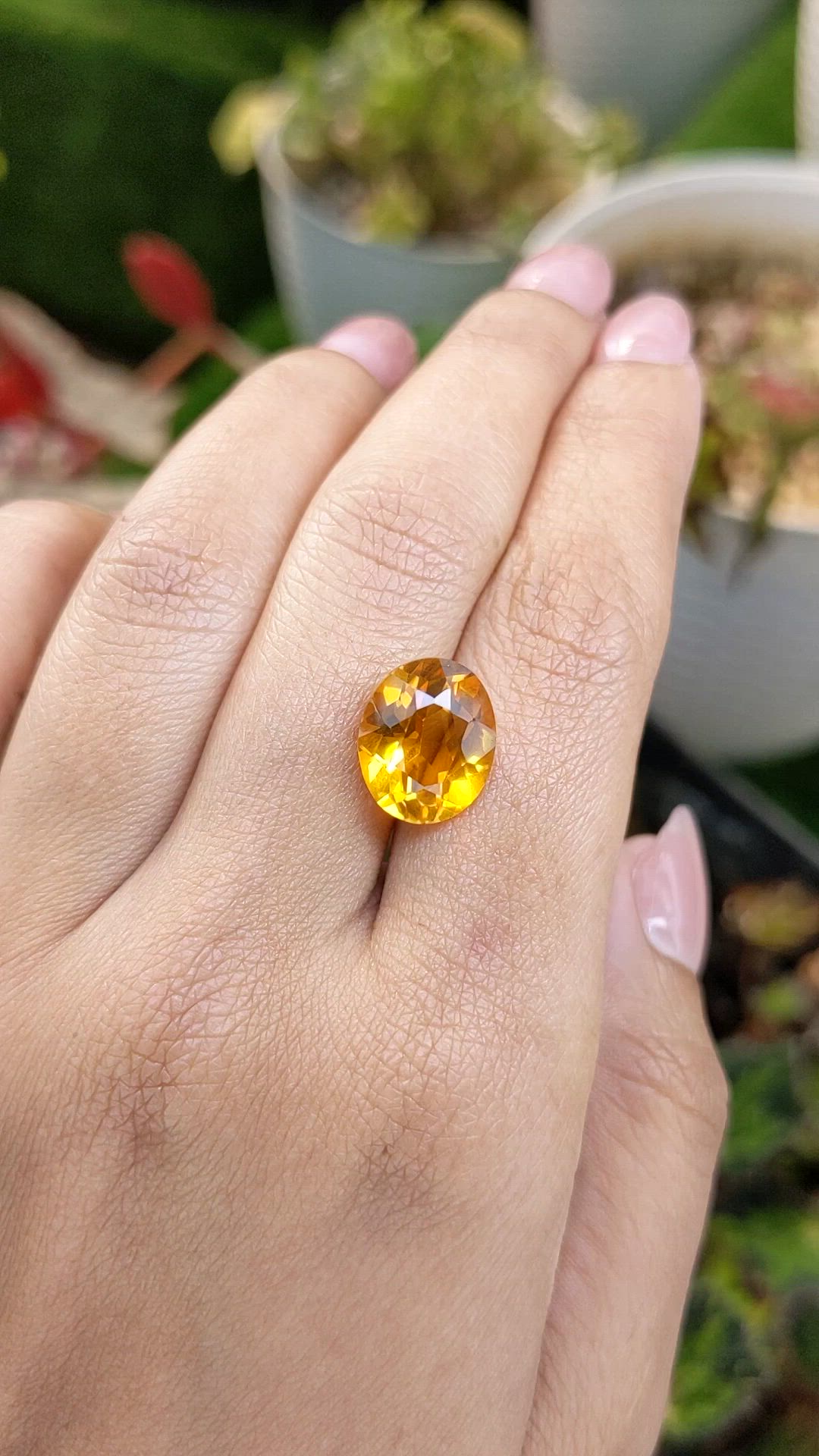 5.51 Ct. Orangish Yellow Citrine from Brazil Size Video