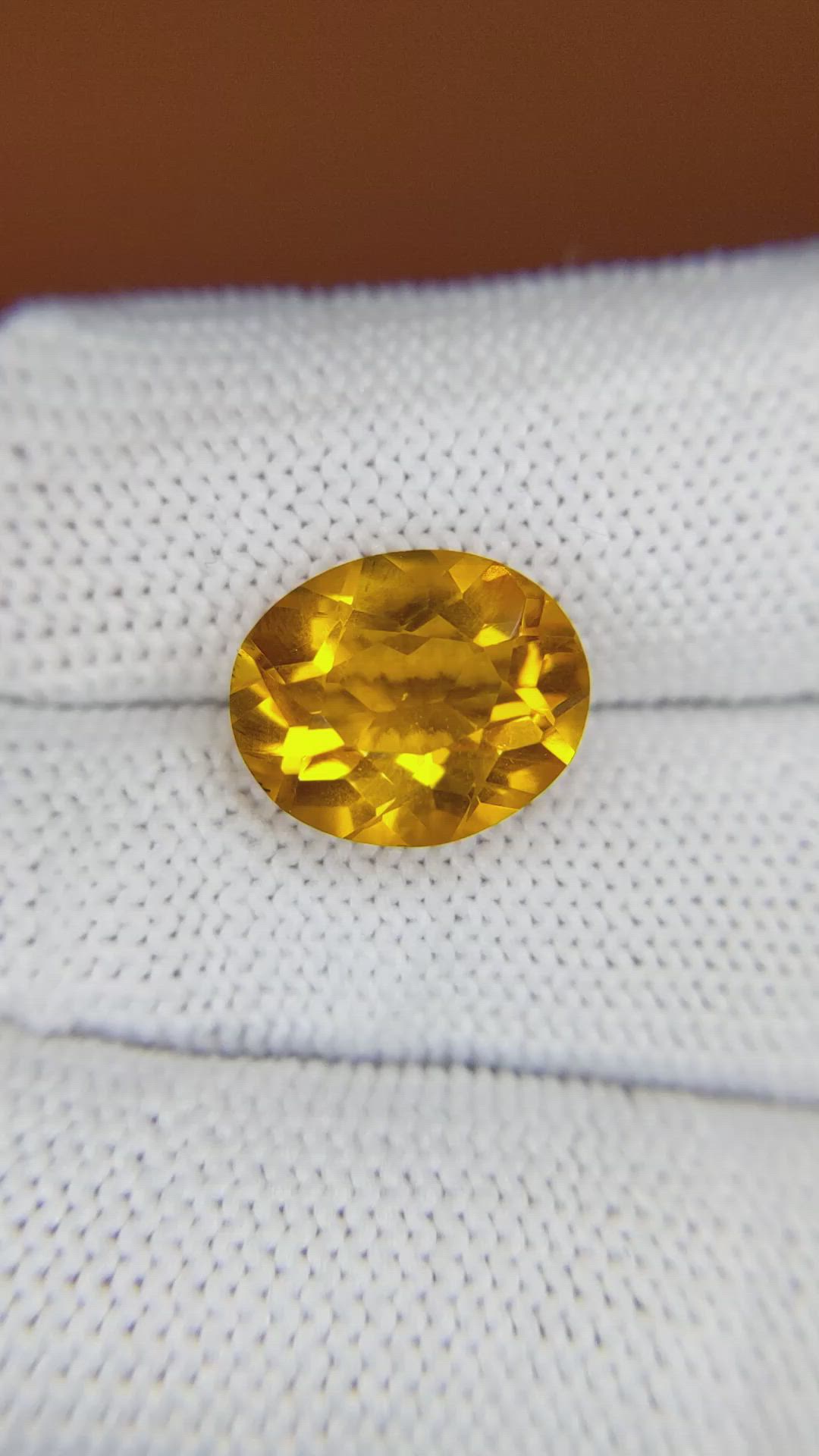 5.51 Ct. Orangish Yellow Citrine from Brazil Size Video