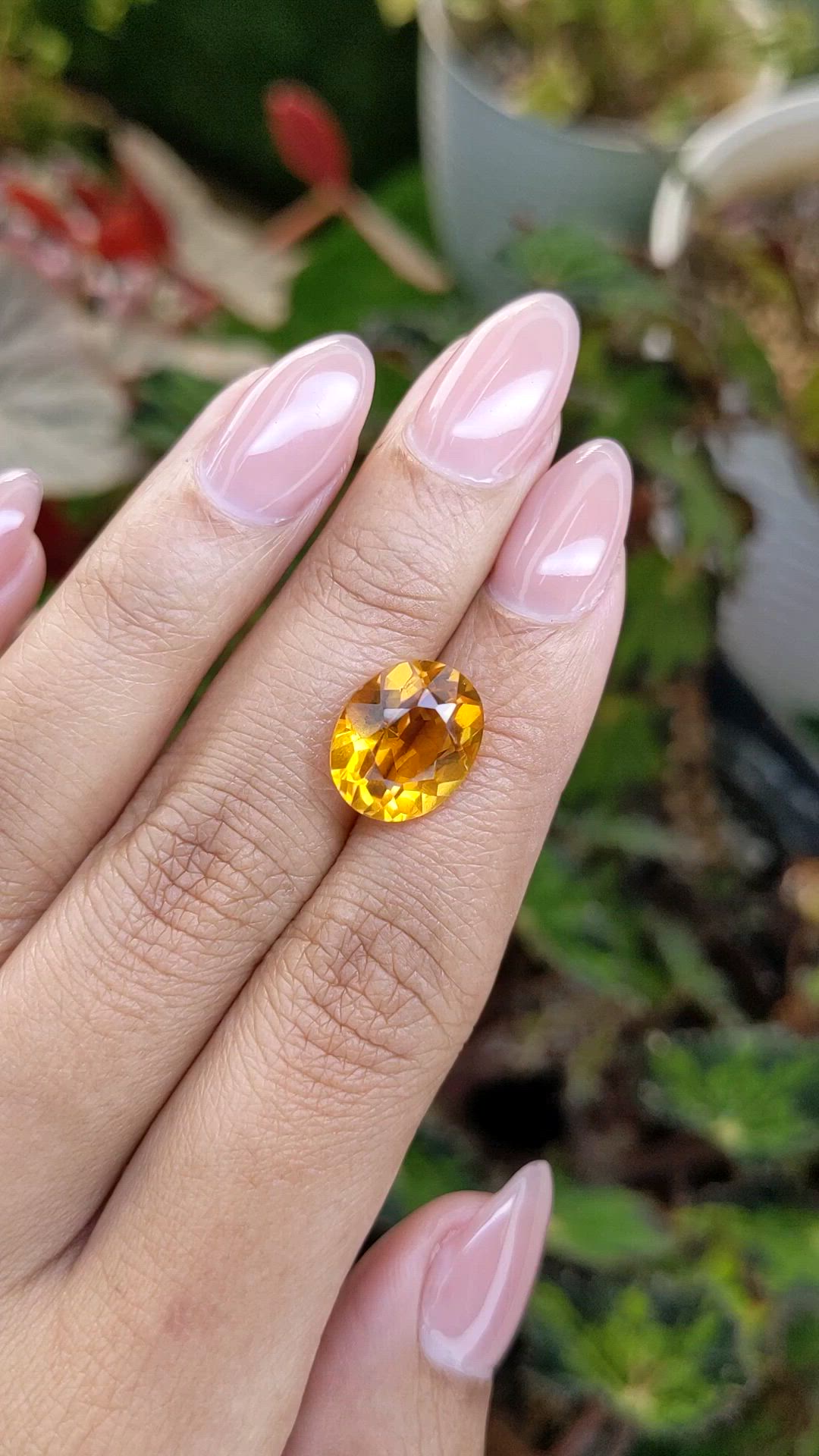 5.51 Ct. Orangish Yellow Citrine from Brazil Size Video