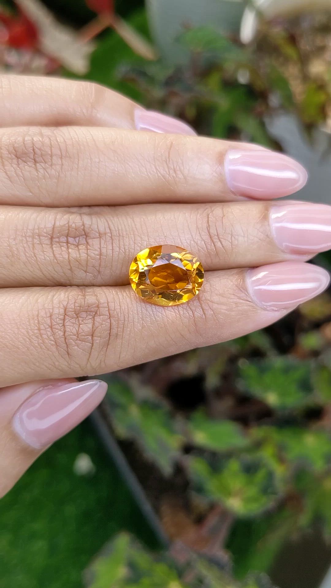 6.03 Ct. Orangish Yellow Citrine from Brazil Size Video