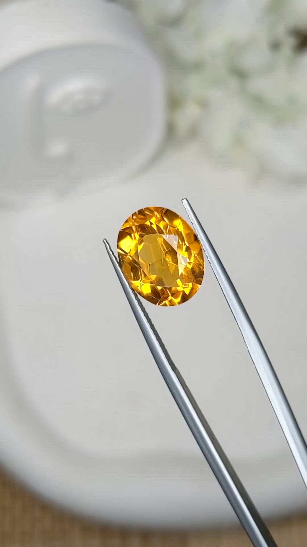 6.03 Ct. Orangish Yellow Citrine from Brazil Size Video