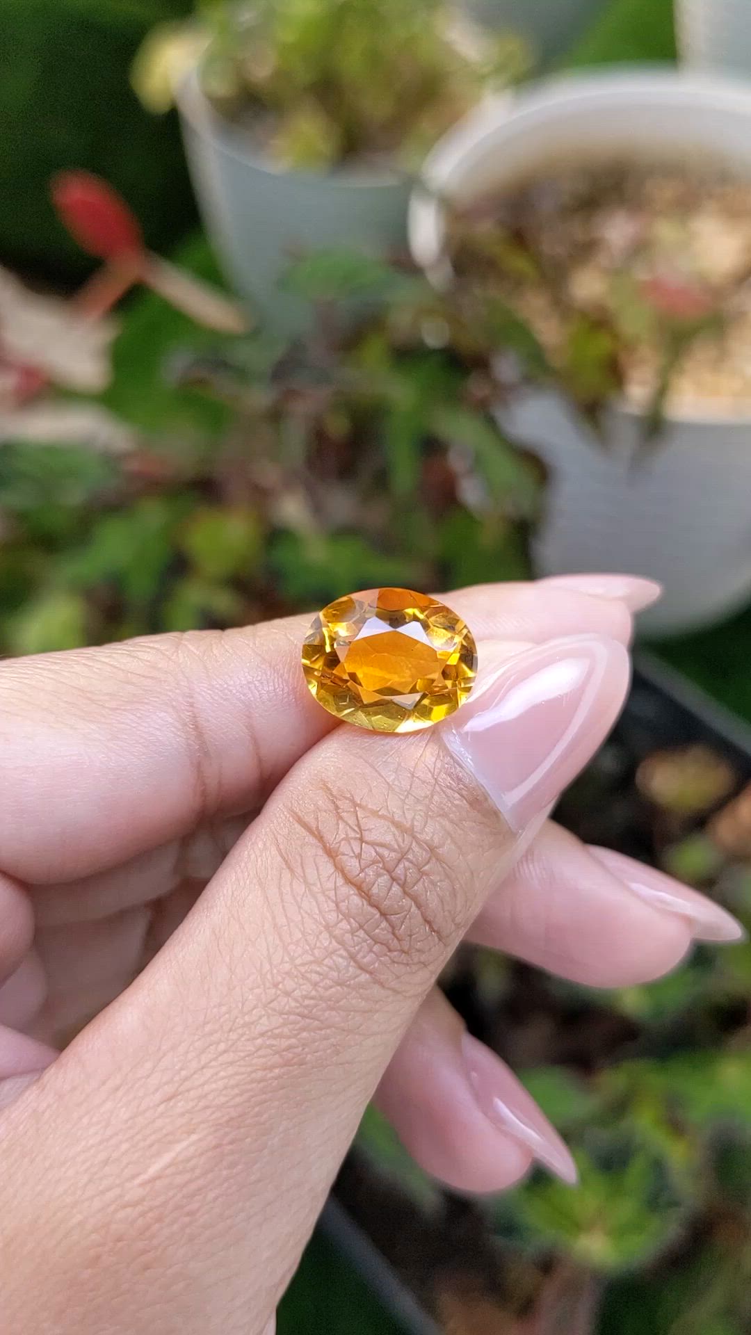 6.03 Ct. Orangish Yellow Citrine from Brazil Size Video