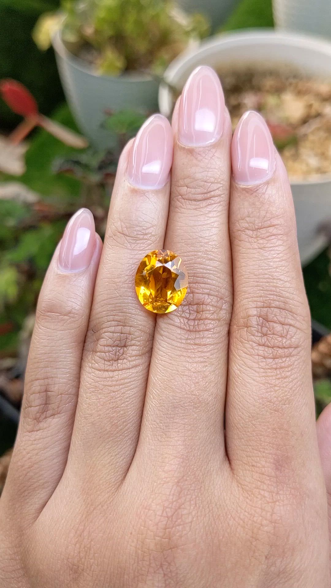 6.03 Ct. Orangish Yellow Citrine from Brazil Size Video