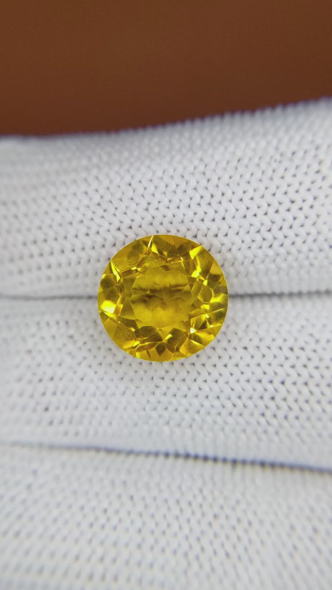 5.21 Ct. Yellow Citrine from Brazil Size Video