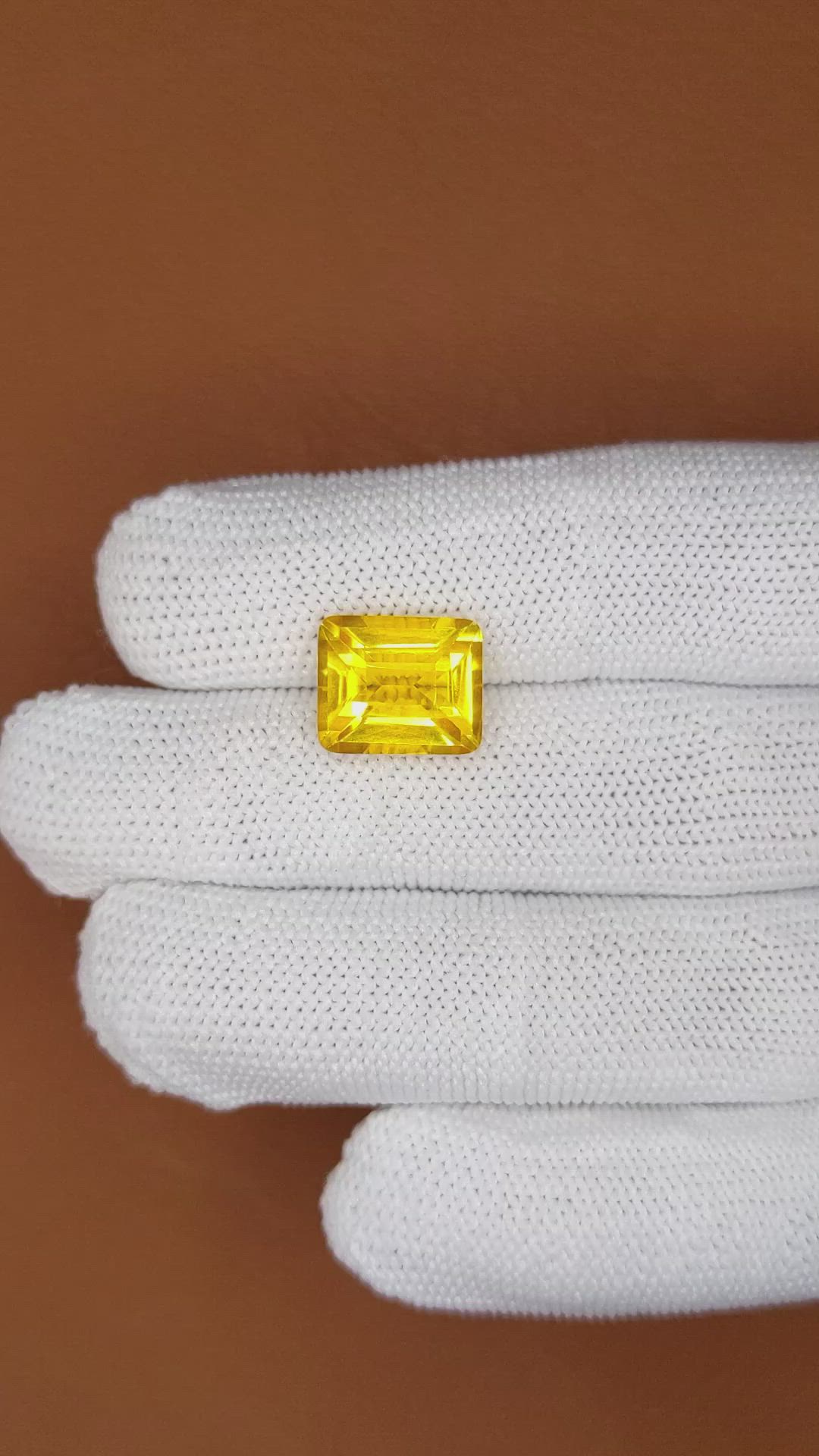 5.94 Ct. Yellow Citrine from Brazil Size Video