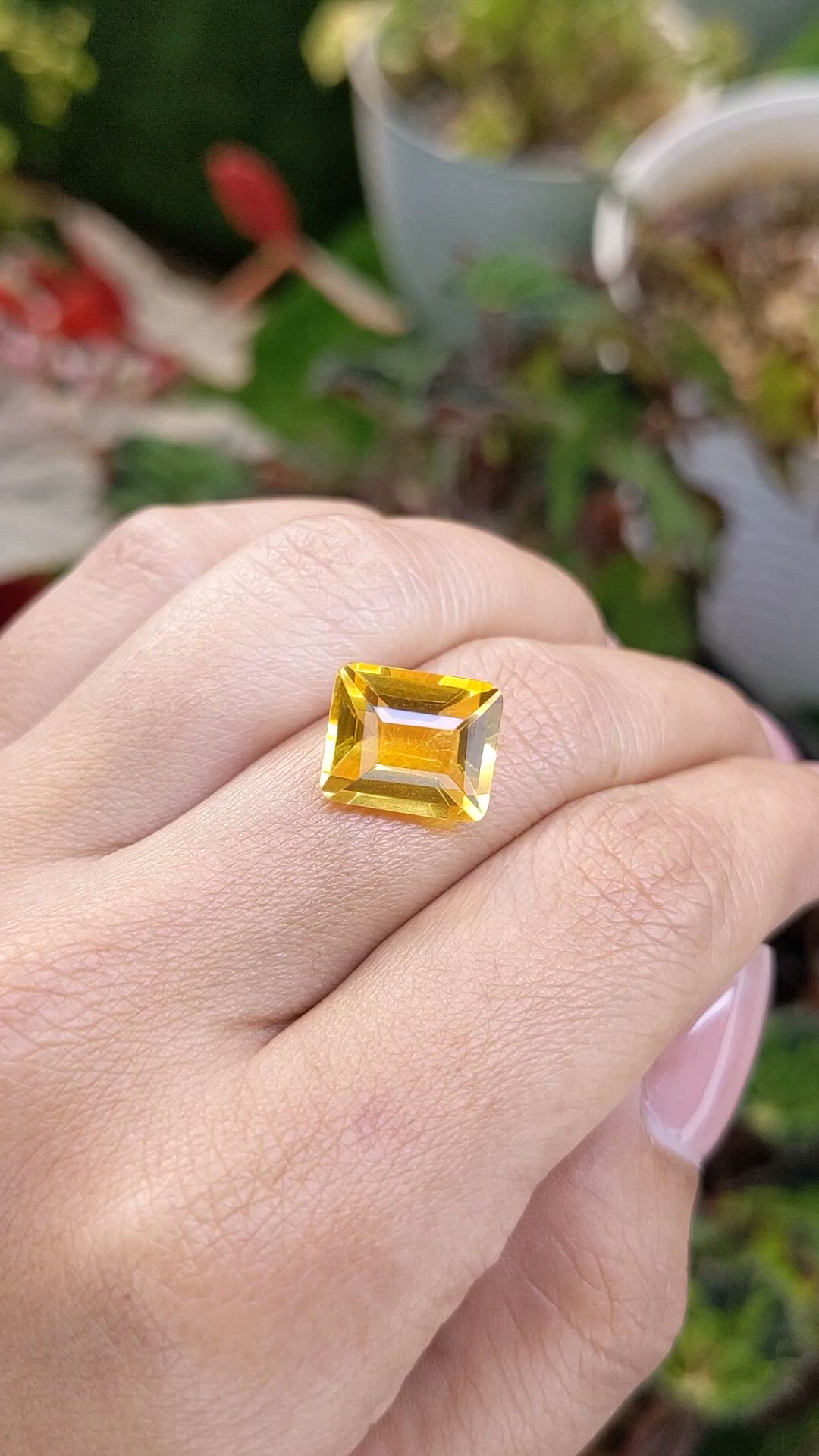 5.94 Ct. Yellow Citrine from Brazil Size Video