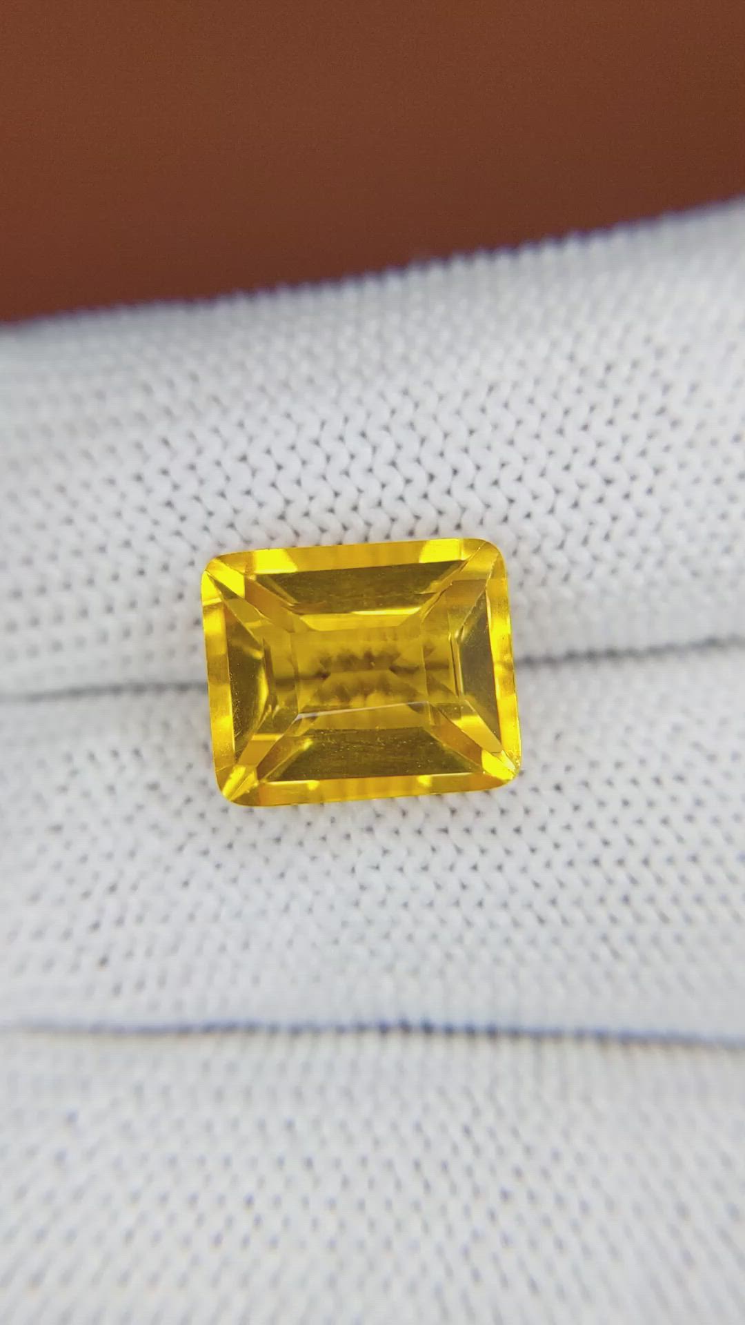 5.94 Ct. Yellow Citrine from Brazil Size Video