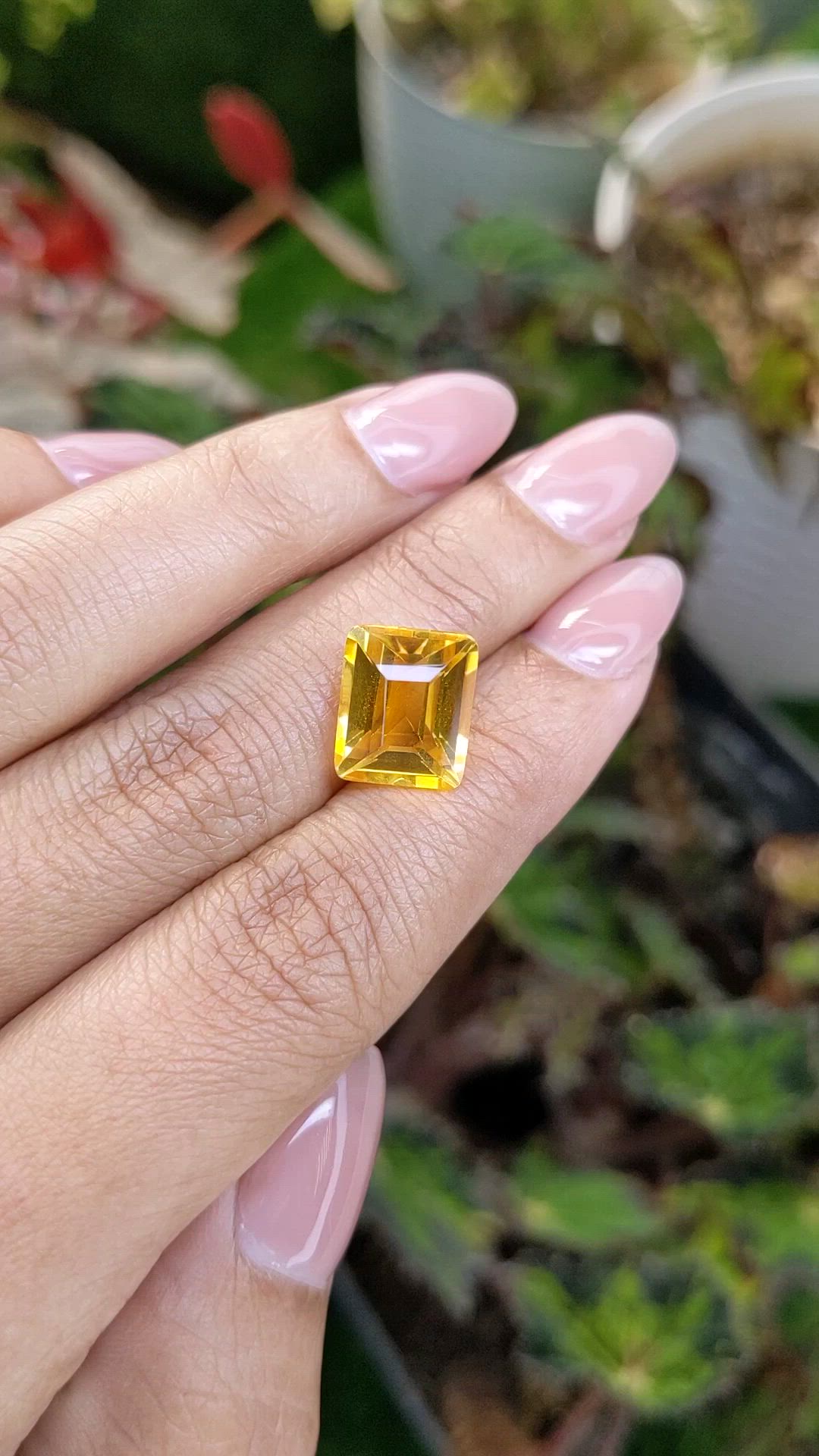 5.94 Ct. Yellow Citrine from Brazil Size Video