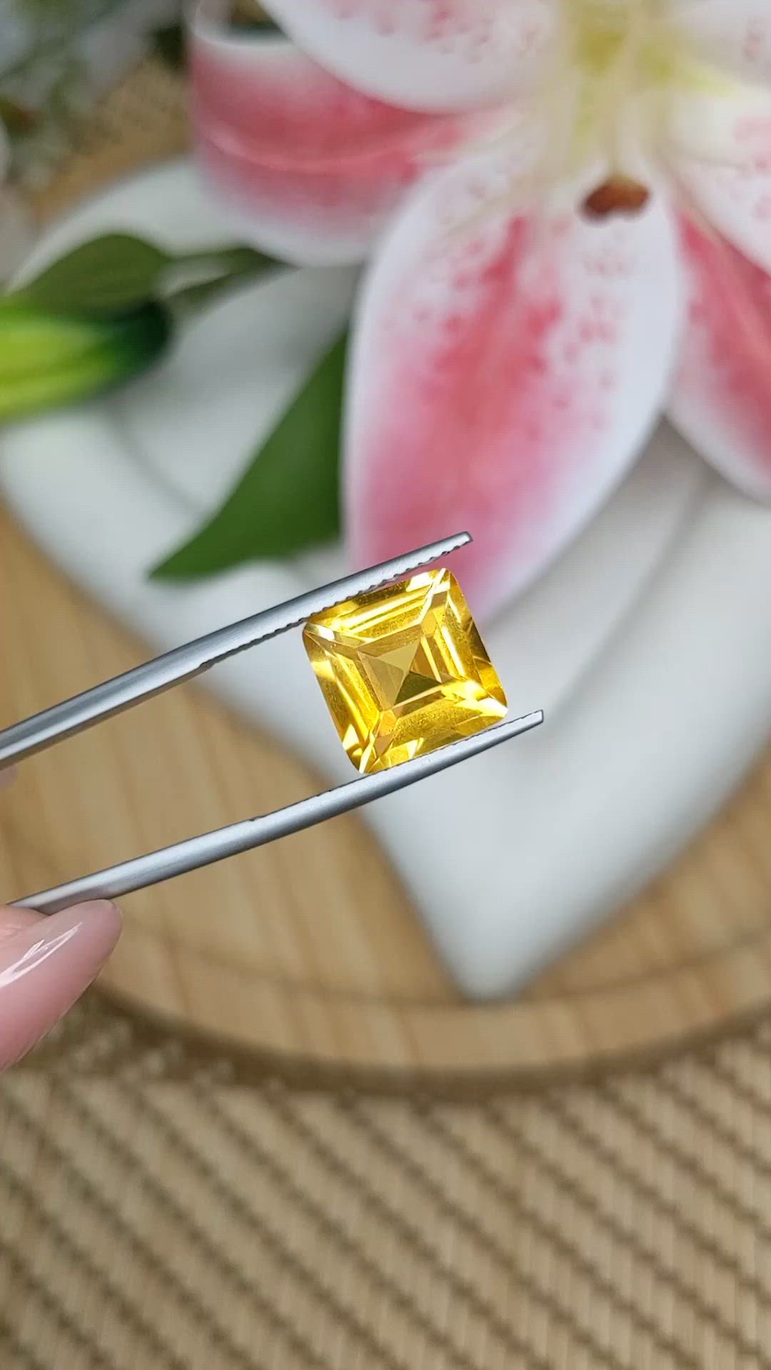 5.83 Ct. Yellow Citrine from Brazil Size Video