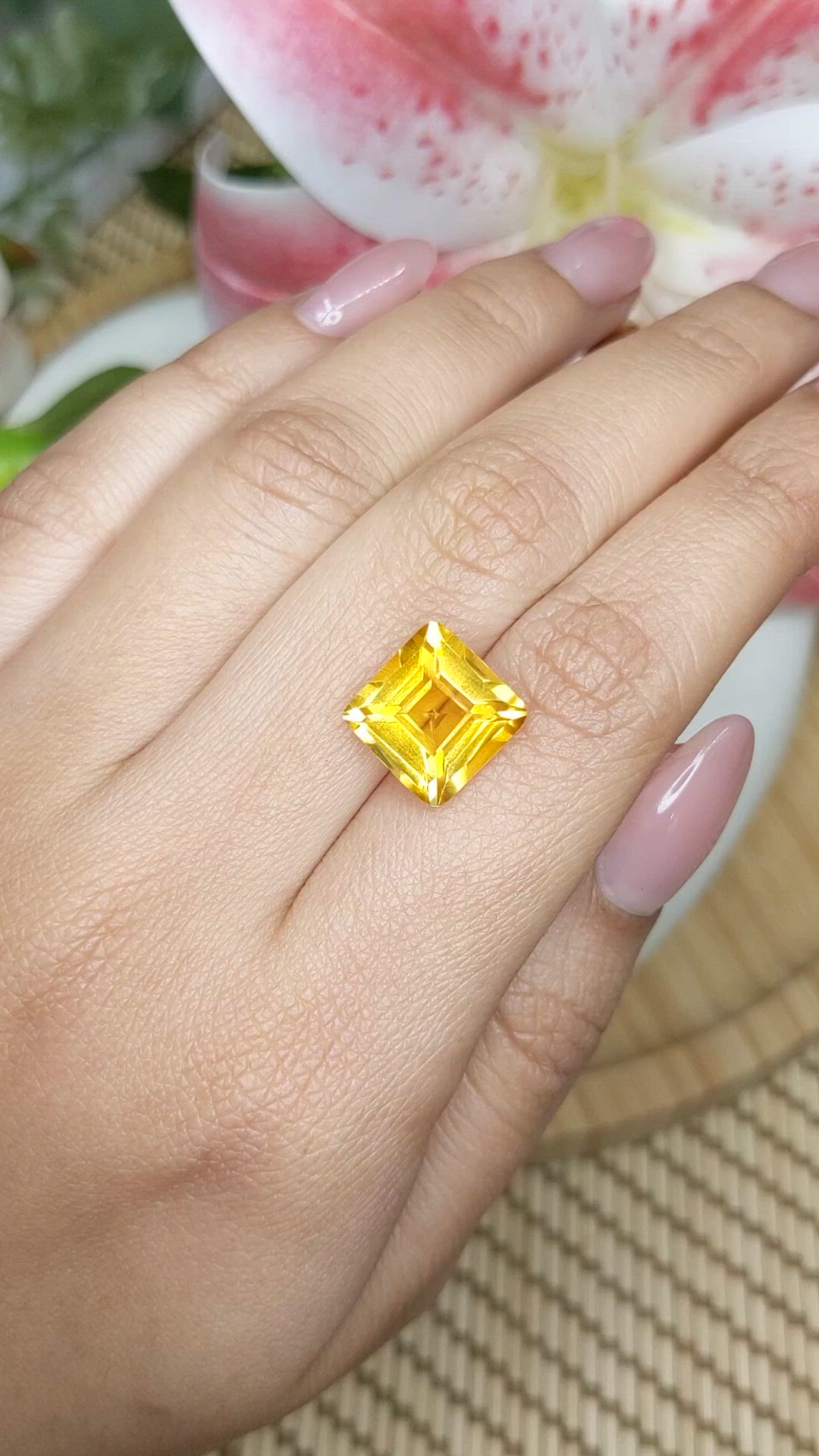 5.83 Ct. Yellow Citrine from Brazil Size Video