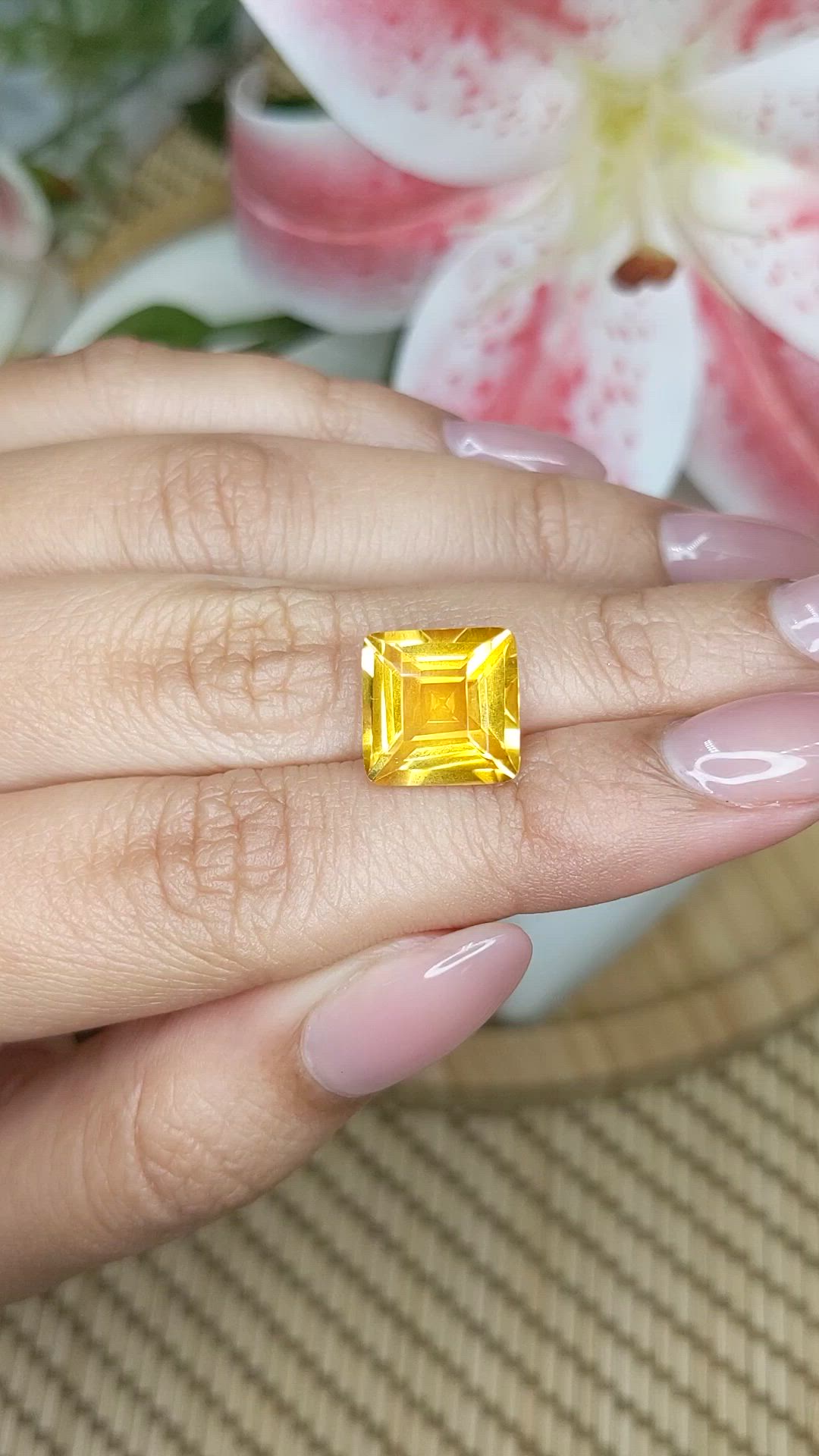 5.83 Ct. Yellow Citrine from Brazil Size Video