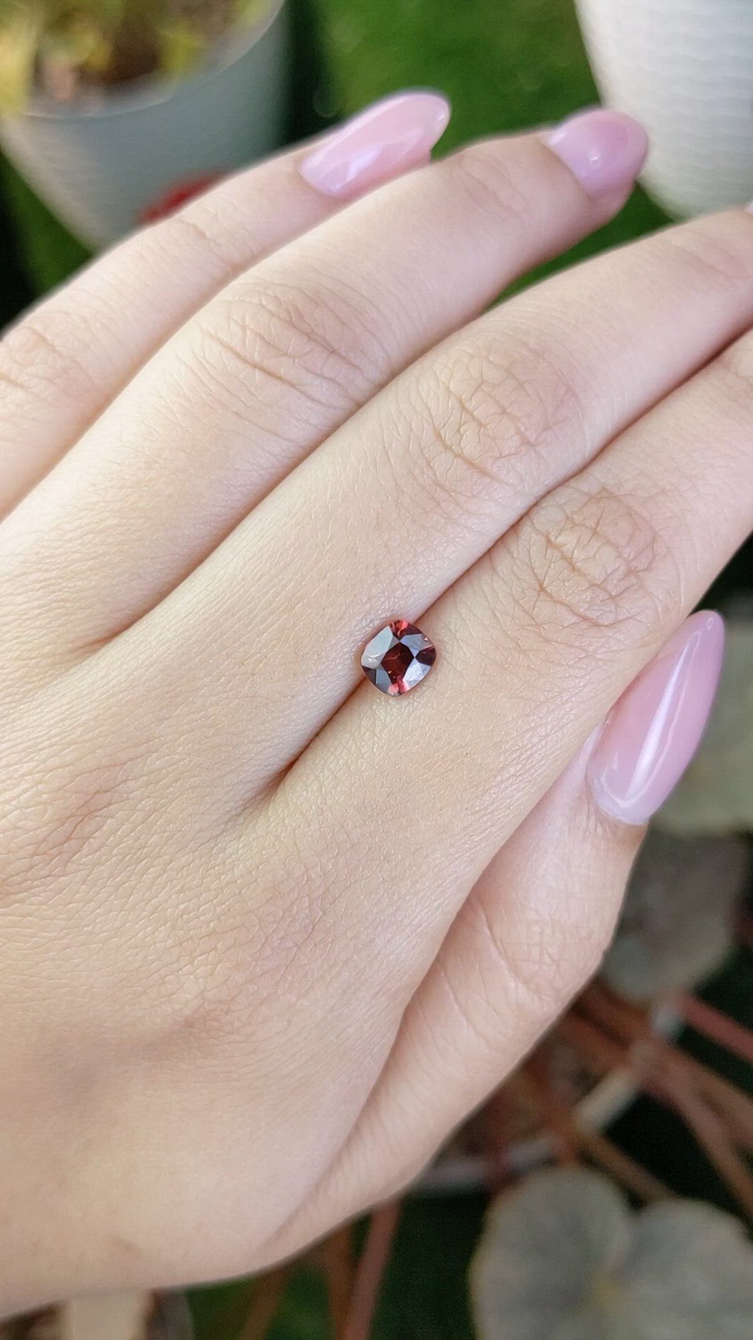 0.82 Ct. Orangish Red Garnet from Ceylon (Sri Lanka) Size Video