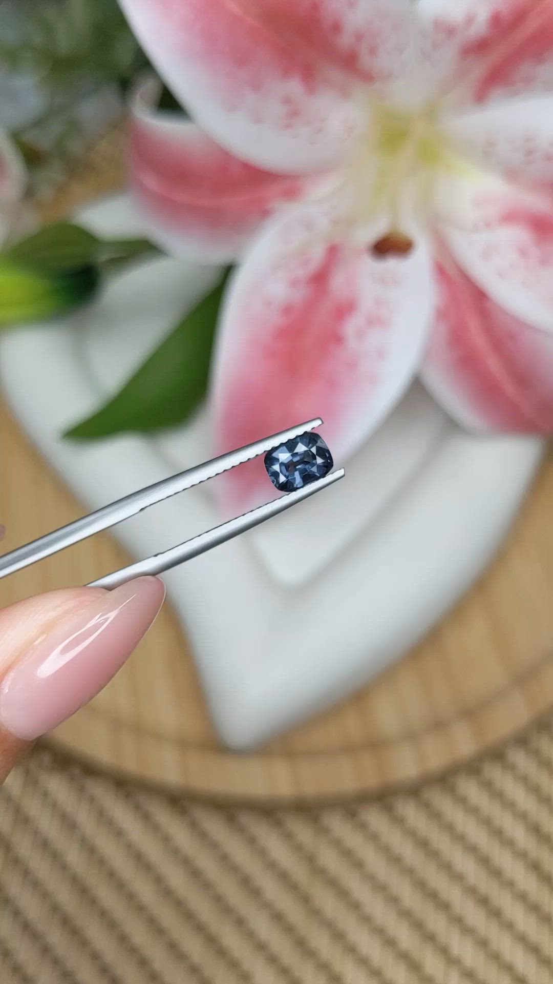 0.83 Ct. Blue Spinel from Ceylon (Sri Lanka) Size Video