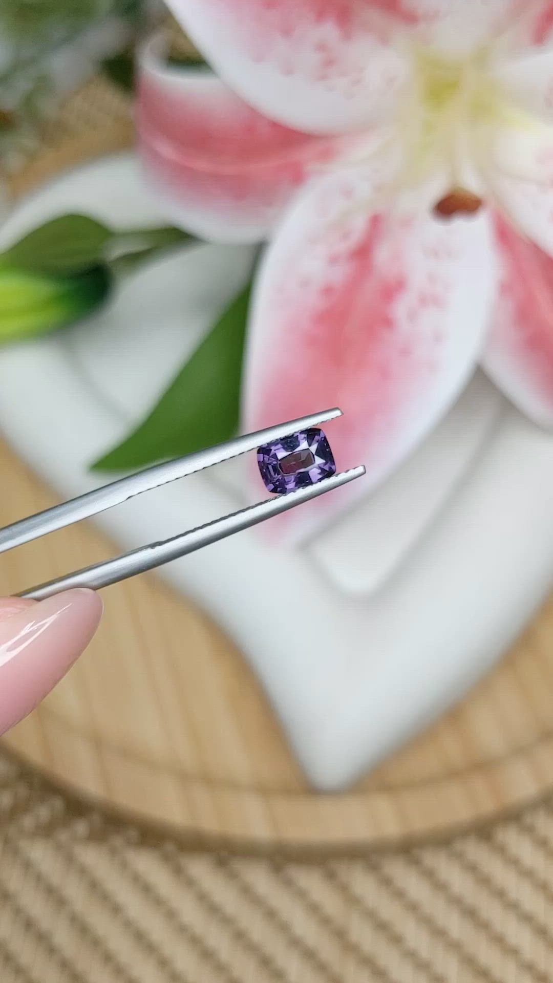 0.87 Ct. Purple Spinel from Ceylon (Sri Lanka) Size Video
