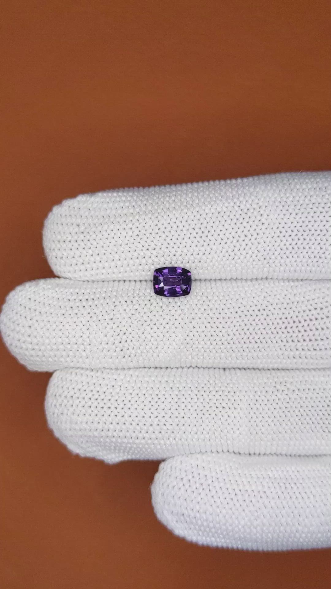 0.87 Ct. Purple Spinel from Ceylon (Sri Lanka) Size Video
