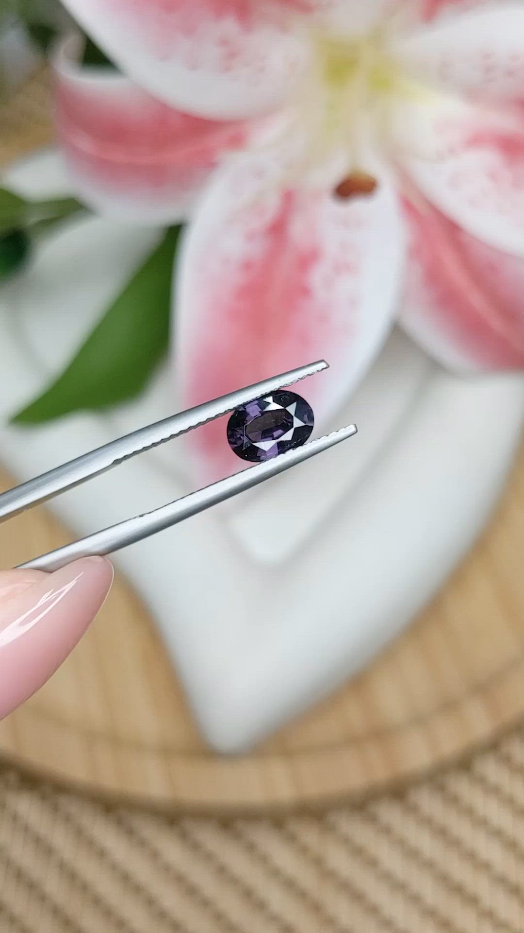 1.03 Ct. Purple Spinel from Ceylon (Sri Lanka) Size Video