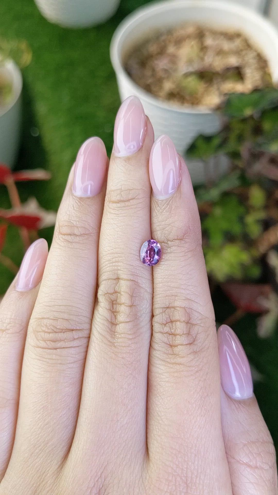 0.80 Ct. Pinkish Purple Spinel from Ceylon (Sri Lanka) Size Video