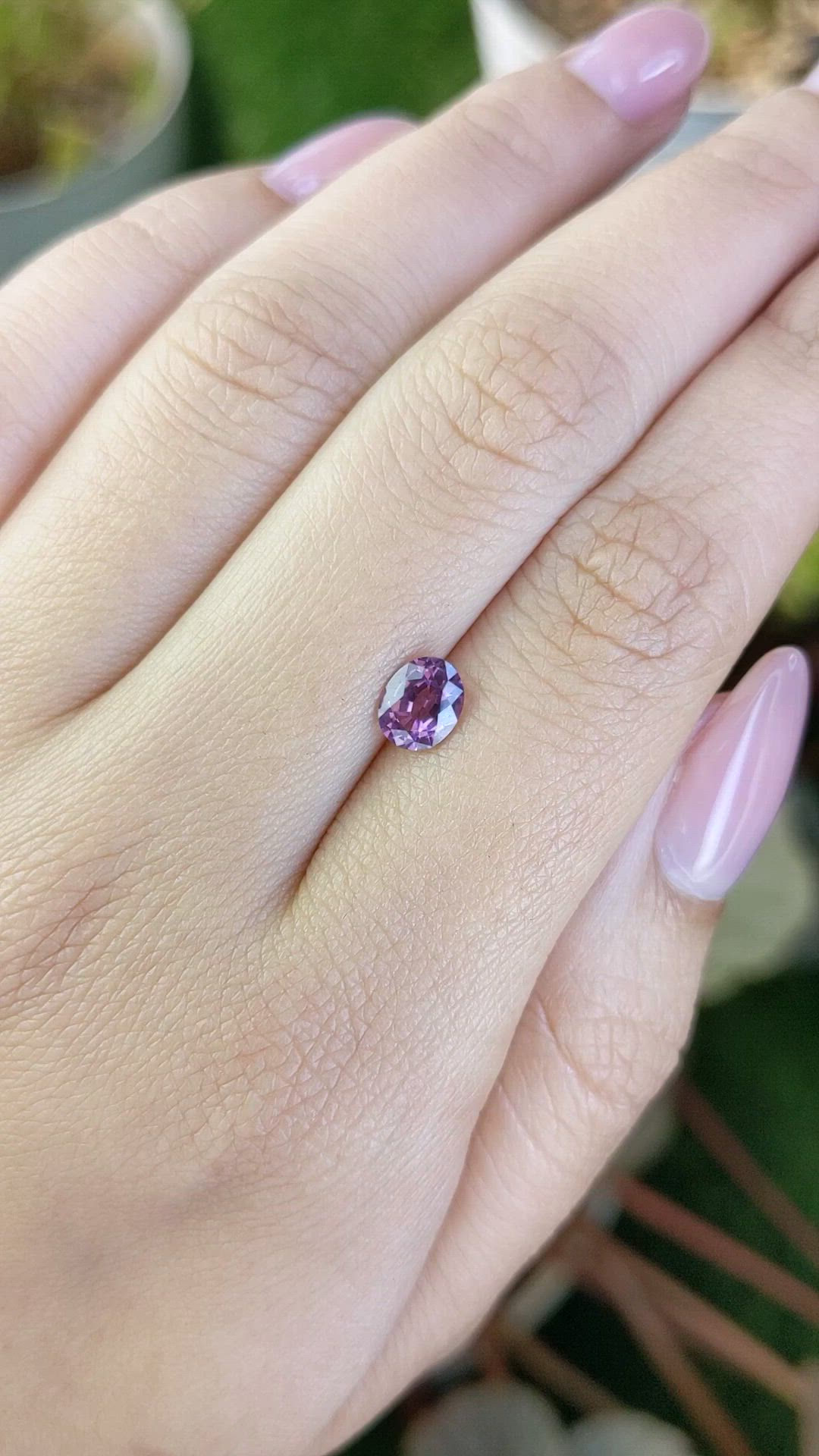 0.80 Ct. Pinkish Purple Spinel from Ceylon (Sri Lanka) Size Video