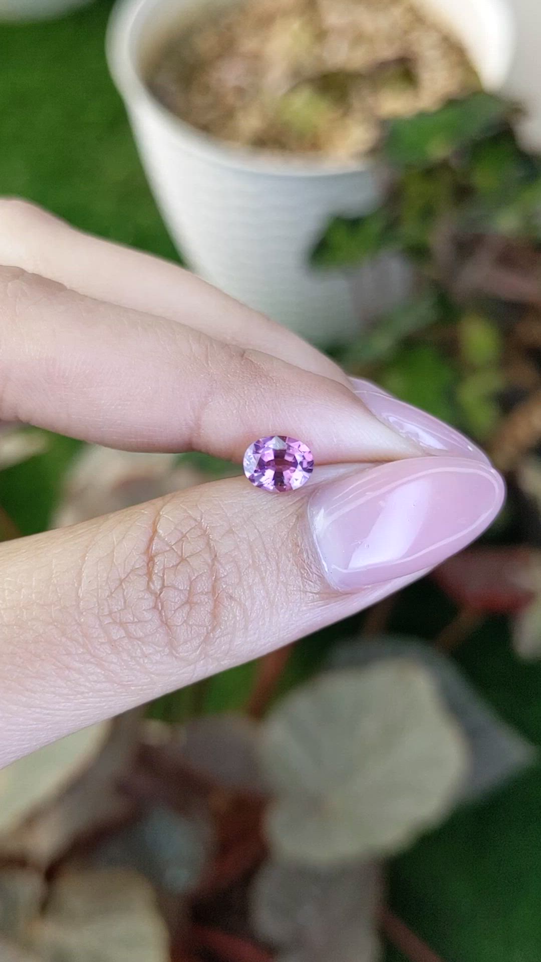 0.80 Ct. Pinkish Purple Spinel from Ceylon (Sri Lanka) Size Video