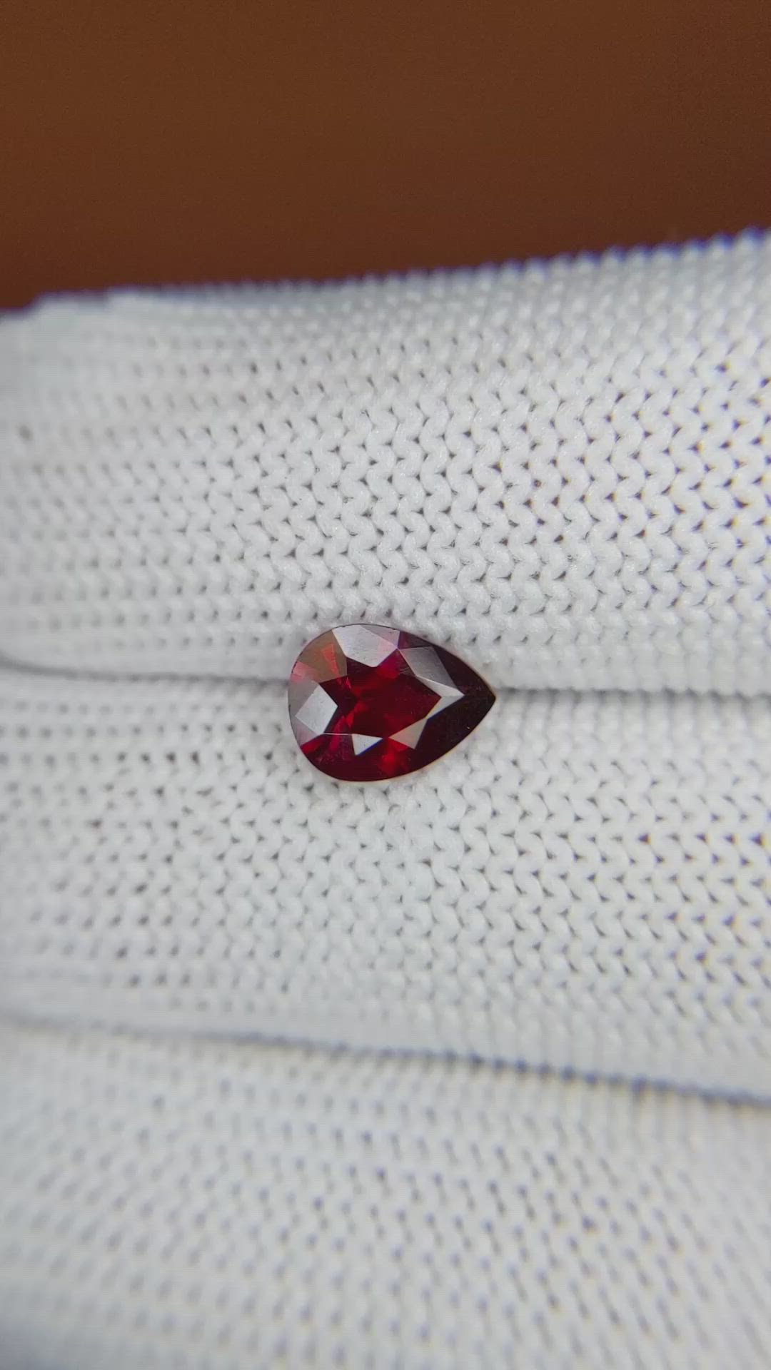 1.43 Ct. Red Garnet from Ceylon (Sri Lanka) Size Video