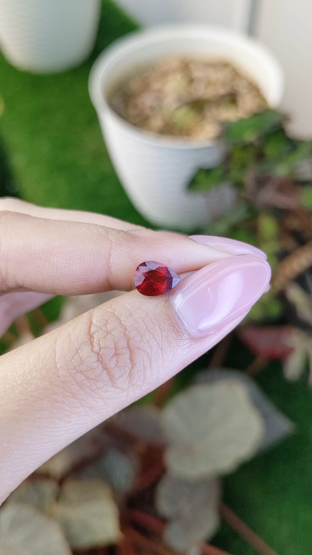 1.43 Ct. Red Garnet from Ceylon (Sri Lanka) Size Video